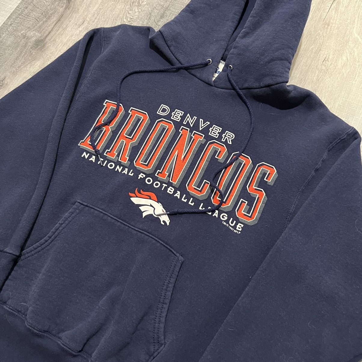 Pro Player × Vintage VTG Denver Broncos 1997 Pro Player NFL Football 90s Hoodie Size US M / EU 48-50 / 2 - 2 Thumbnail