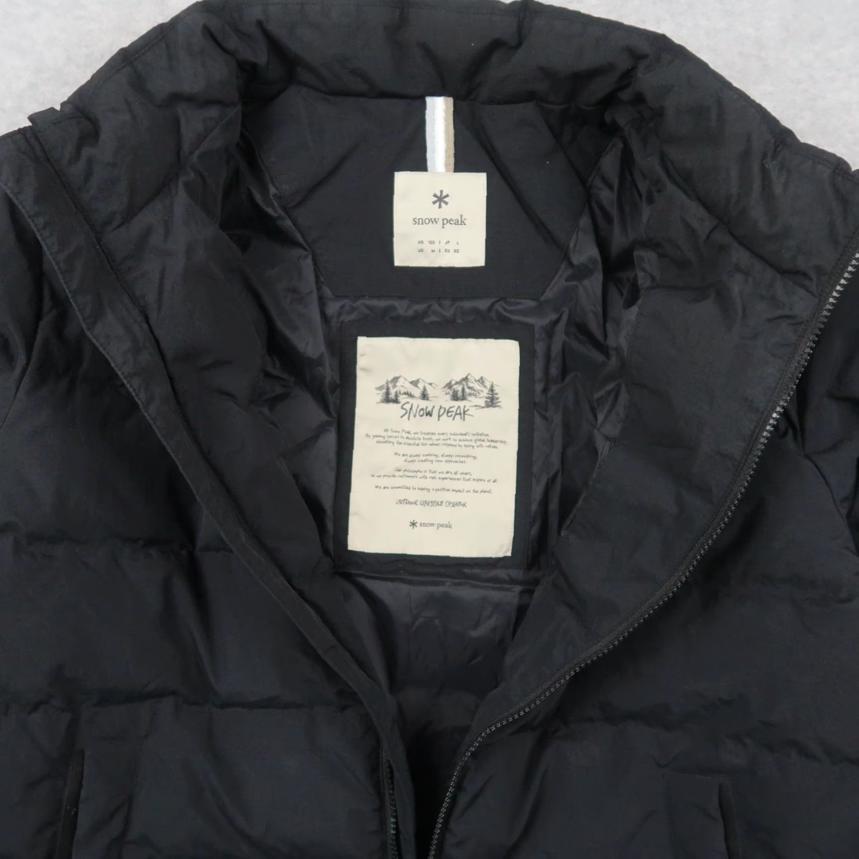 Snow Peak Snow Peak Puffer Jacket Mens M 700 Lightweight Black Winter Down Nylon Zip Stand-Up Collar Mid-Length Solid Size US M / EU 48-50 / 2 - 6 Thumbnail