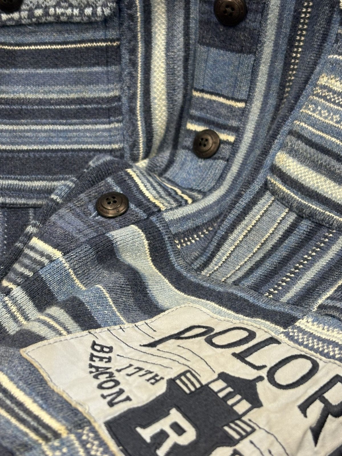 Polo Ralph Lauren Blue Patchwork Workwear Cardigan Ralph Lauren XL Limited Size US XL / EU 56 / 4 - 10 Thumbnail