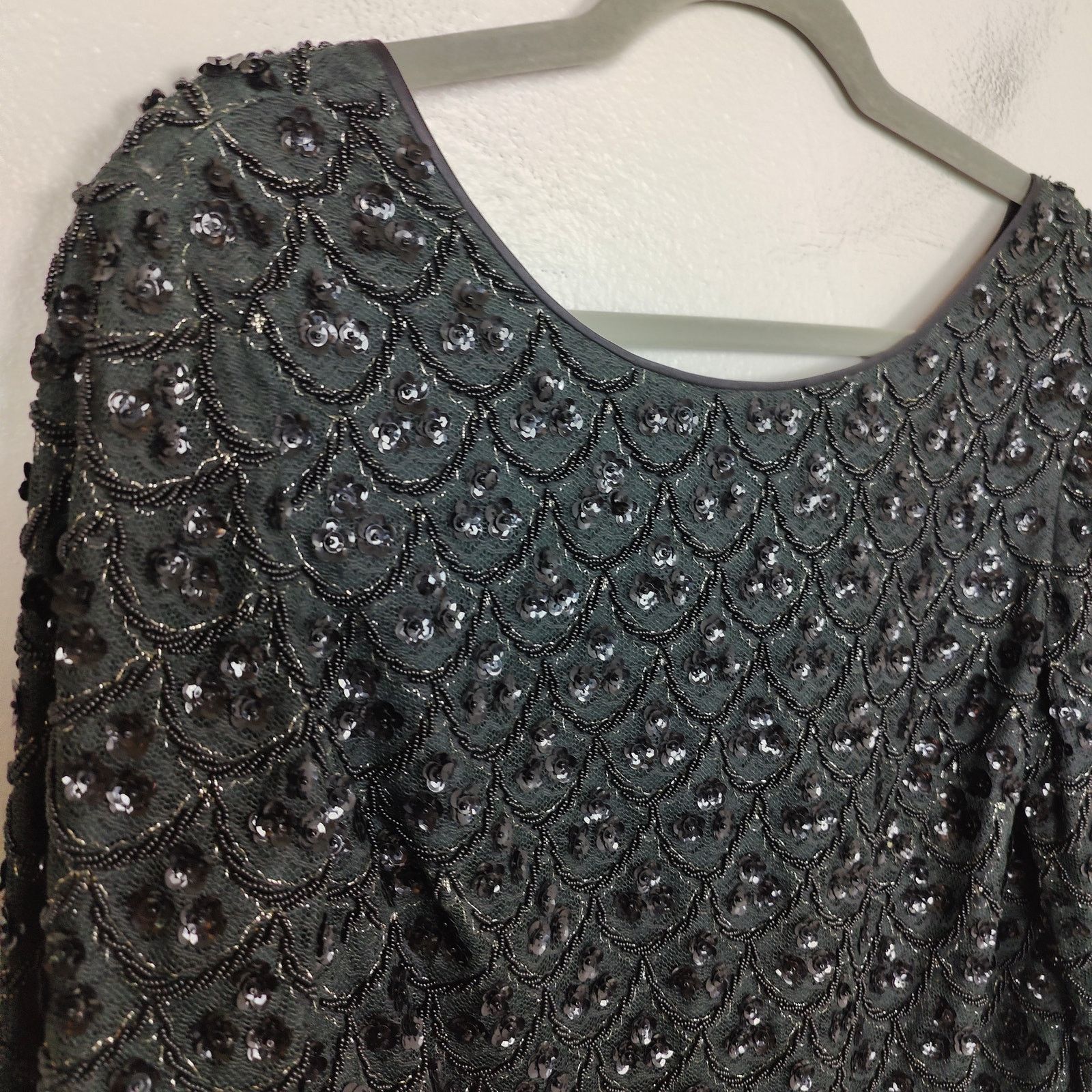 Other Vintage Beaded Top Womens Medium Black Sequin Bling Size M / US 6-8 / IT 42-44 - 2 Thumbnail