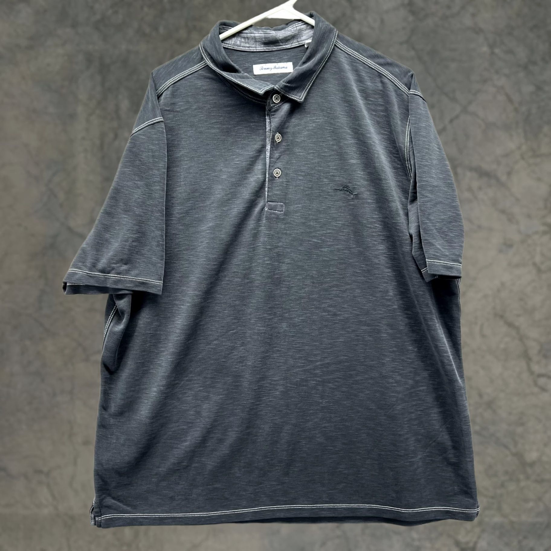 Tommy Bahama Tommy Bahama Polo Shirt Mens 2XL Gray Solid Knit Modal Marlin Logo Casual Golf Shirt Size US XXL / EU 58 / 5 - 1 Thumbnail