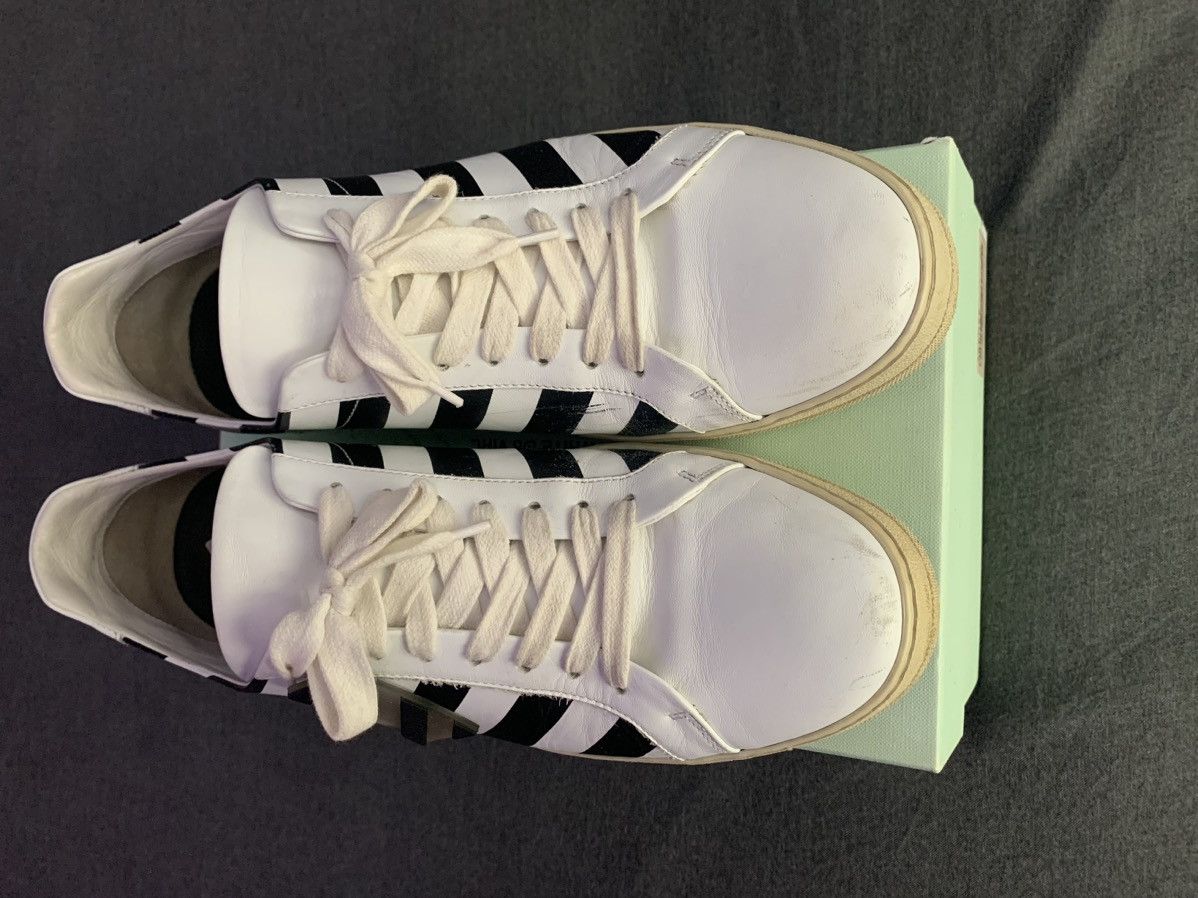 Off-White Off White Leather Striped Sneakers Size US 11 / EU 44 - 2 Thumbnail
