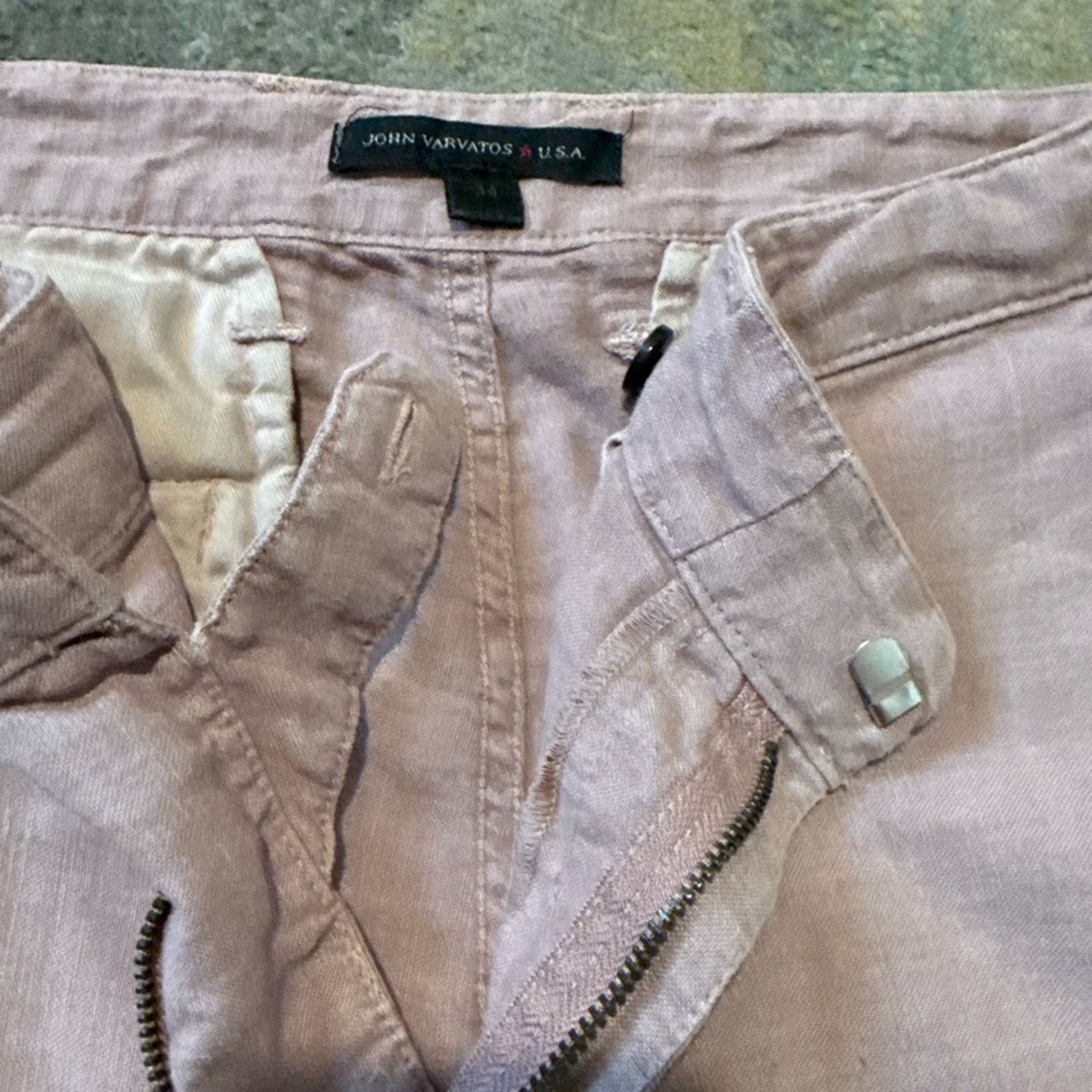 John Varvatos John Varvatos Star USA Linen Chino Shorts 34 – Lilac Stone Size US 34 / EU 50 - 2 Thumbnail