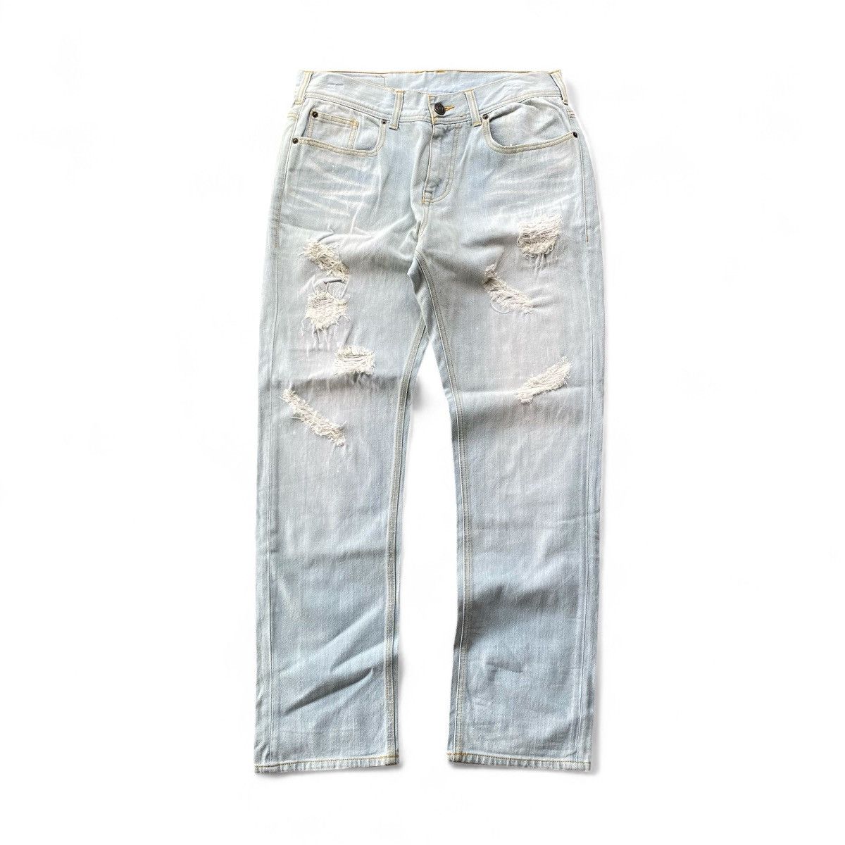 Japanese Brand × Tete Homme tete homme ripped denim pants Size US 32 / EU 48 - 1 Thumbnail