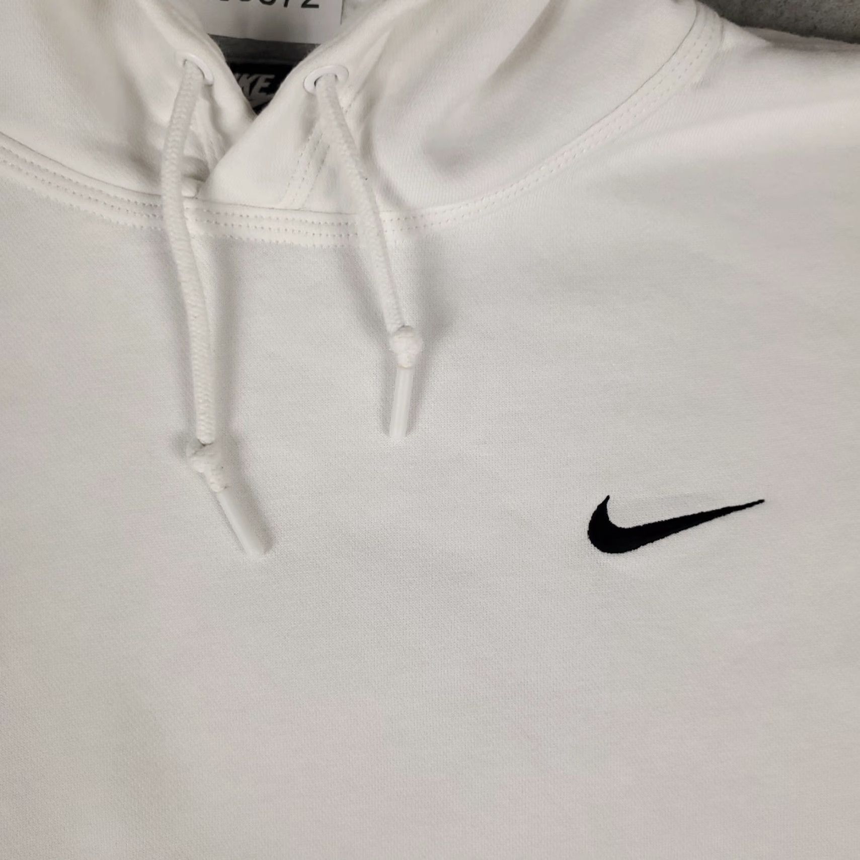 Nike Nike Hoodie Mens L White Pullover Sweatshirt Swoosh Logo Mock Neck Adjustable All Seasons Size US L / EU 52-54 / 3 - 3 Thumbnail