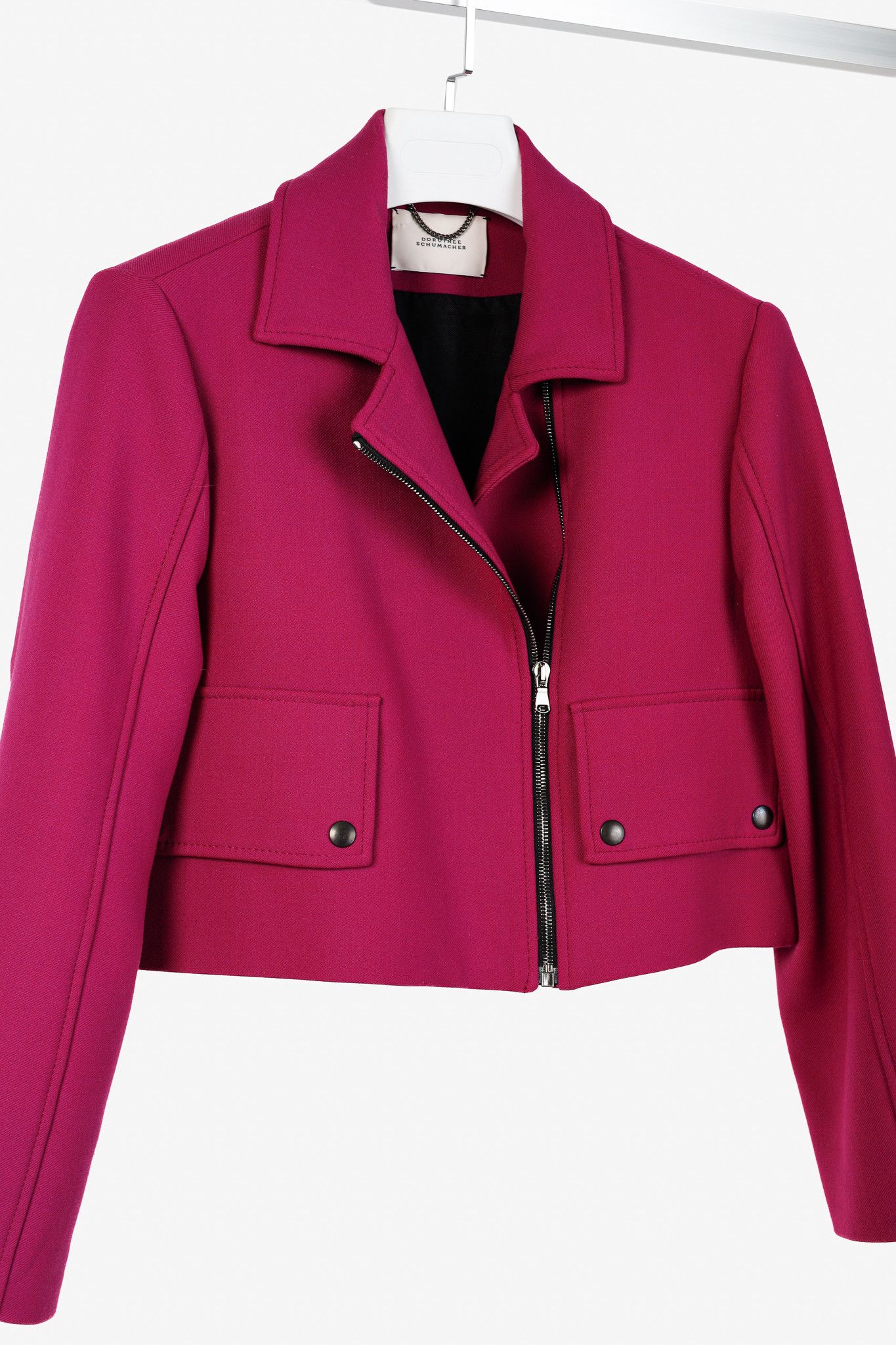 DOROTHEE SCHUMACHER Dorothee Schumacher Business Perfection Cropped Moto Jacket Size XS / US 0-2 / IT 36-38 - 3 Thumbnail
