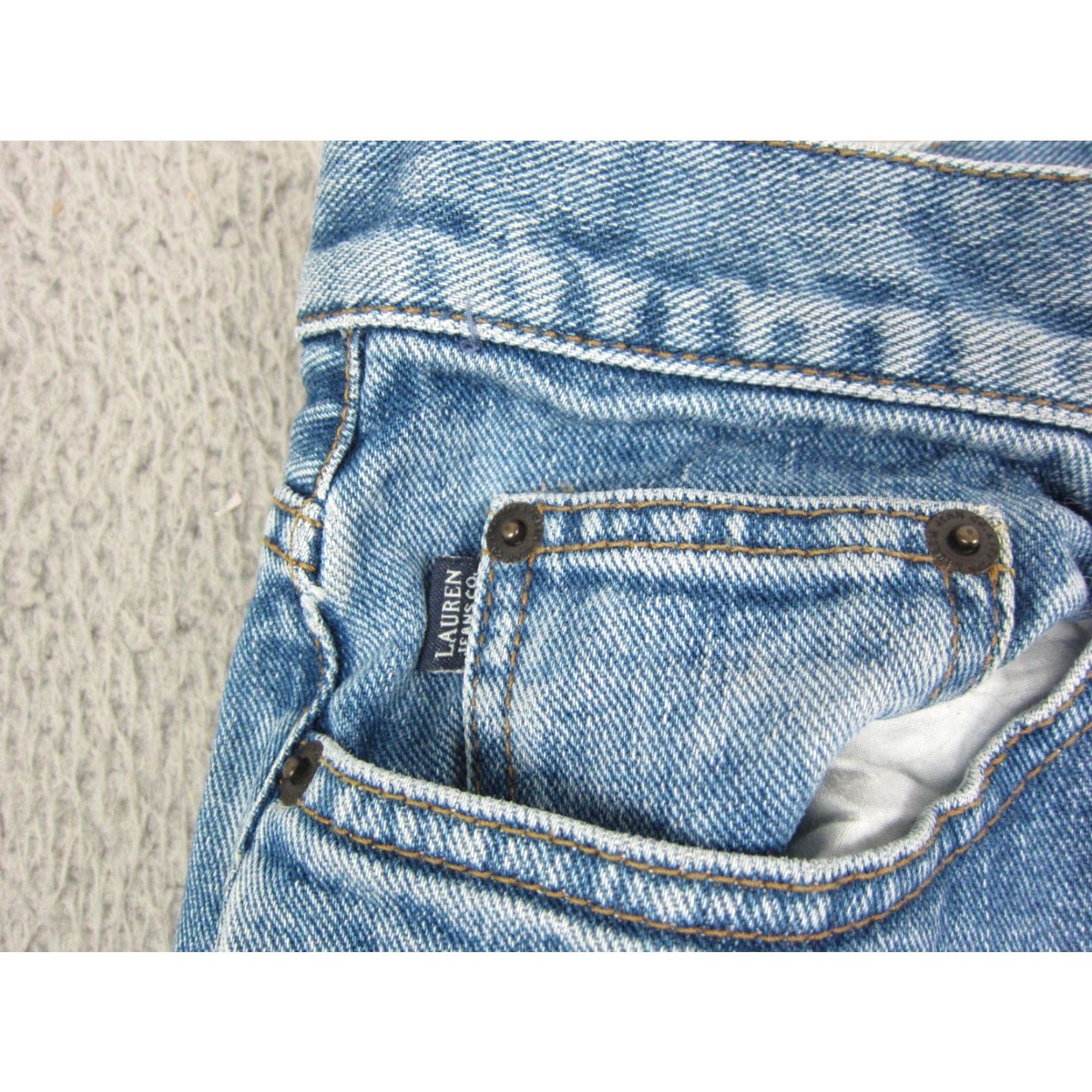 Denime VINTAGE Lauren Jeans Co. Jeans Womens 12 Blue Denim Cropped Capri 90s City Size 34" / US 12 / IT 48 - 6 Thumbnail