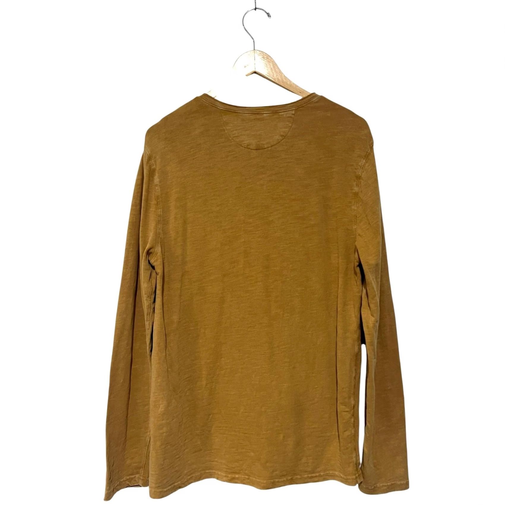Lucky Brand Lucky Brand Henley Shirt Long Sleeve Tan 100% Cotton Size L Men Size US L / EU 52-54 / 3 - 3 Thumbnail