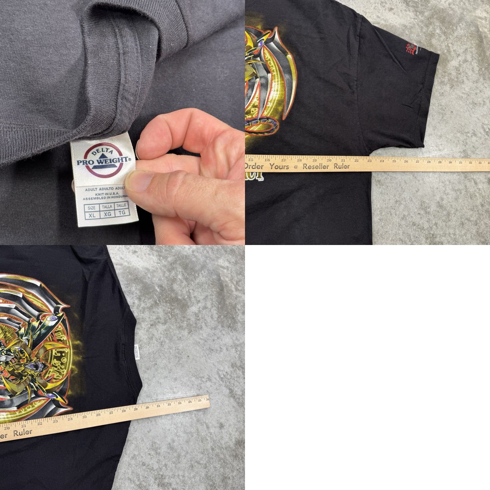 Delta VINTAGE Yu-Gi-Oh! Shirt Men XL Black Cotton Crew Neck Short Sleeve TCG Tournament Anime 2004 Cyber Dark Impact Delta Brand Size US XL / EU 56 / 4 - 8 Thumbnail