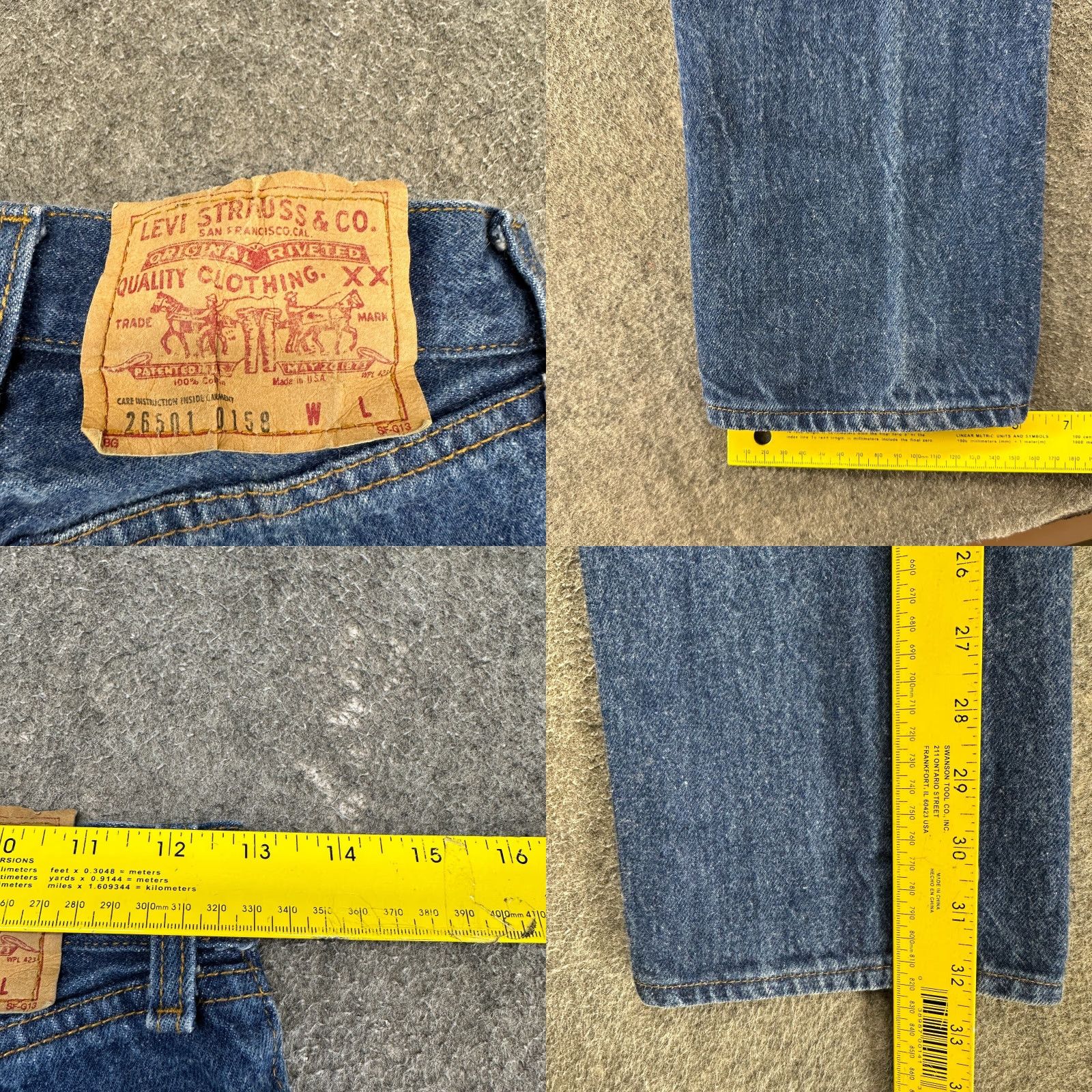Levi's VINTAGE Levi's 501 Jeans Womens 9 Blue Straight Regular Button Fly Dark USA 80s Mens? Womens Size 30" / US 8 / IT 44 - 8 Thumbnail