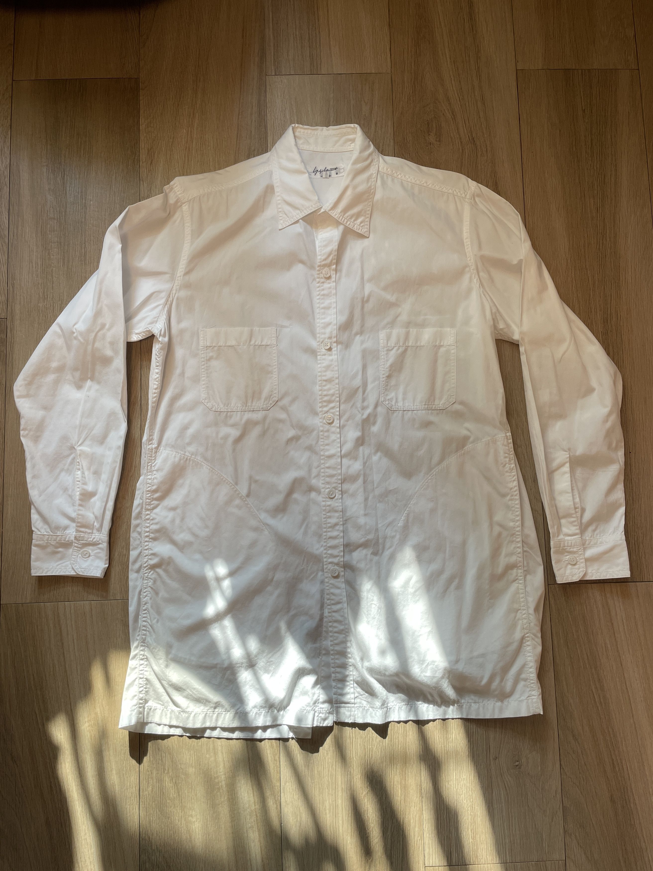 Yohji Yamamoto Yohji Yamamoto Produce Long White Shirt Size US L / EU 52-54 / 3 - 8 Thumbnail