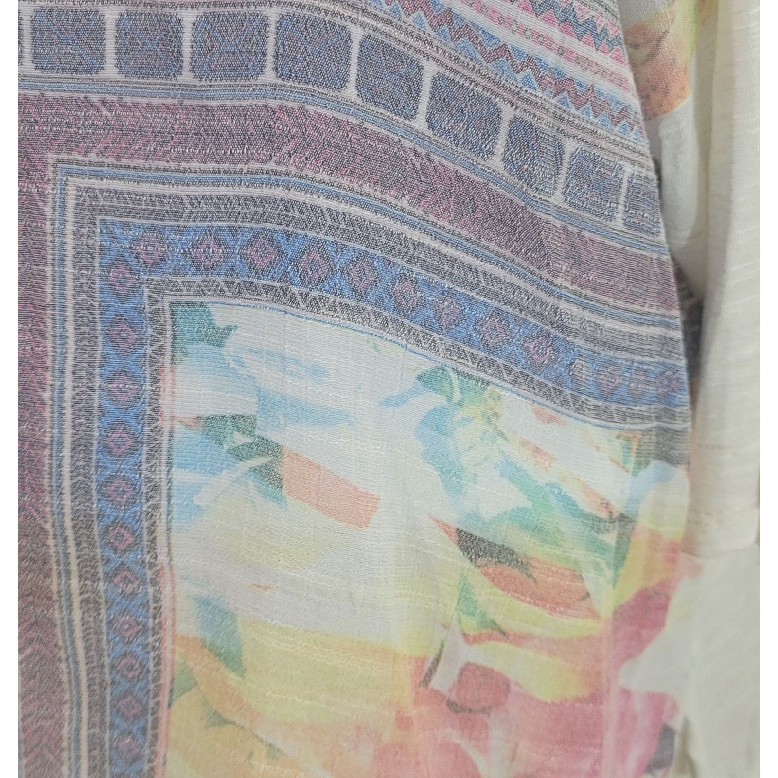Other Bobeau Cream Pink Purple Floral Slub Knit Top M Lightweight Size M / US 6-8 / IT 42-44 - 2 Thumbnail