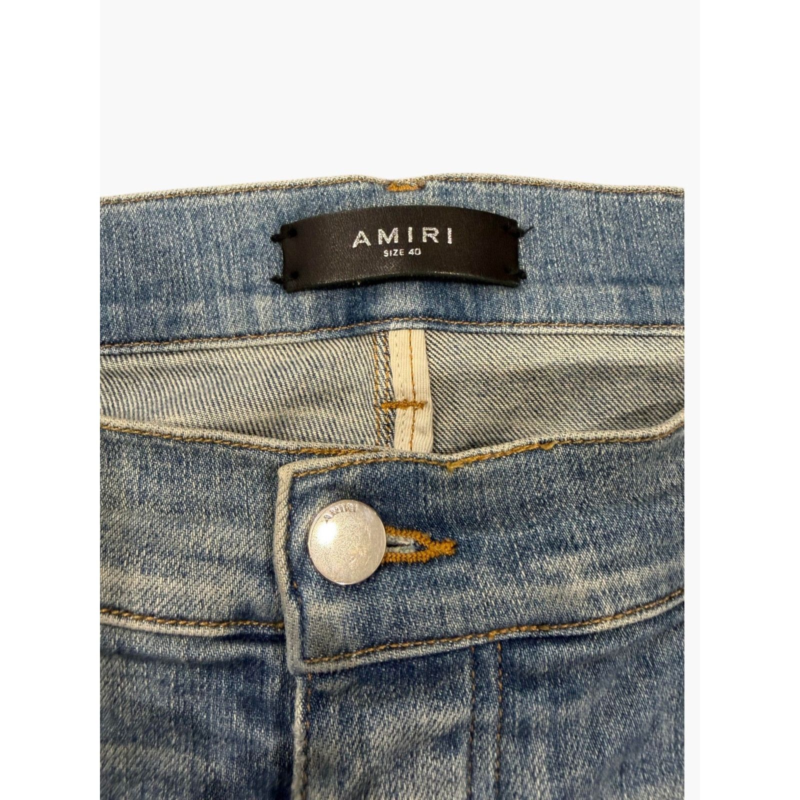Amiri Amiri Clay Brown Side Logo Light Wash Jeans Size US 40 / EU 56 - 6 Thumbnail