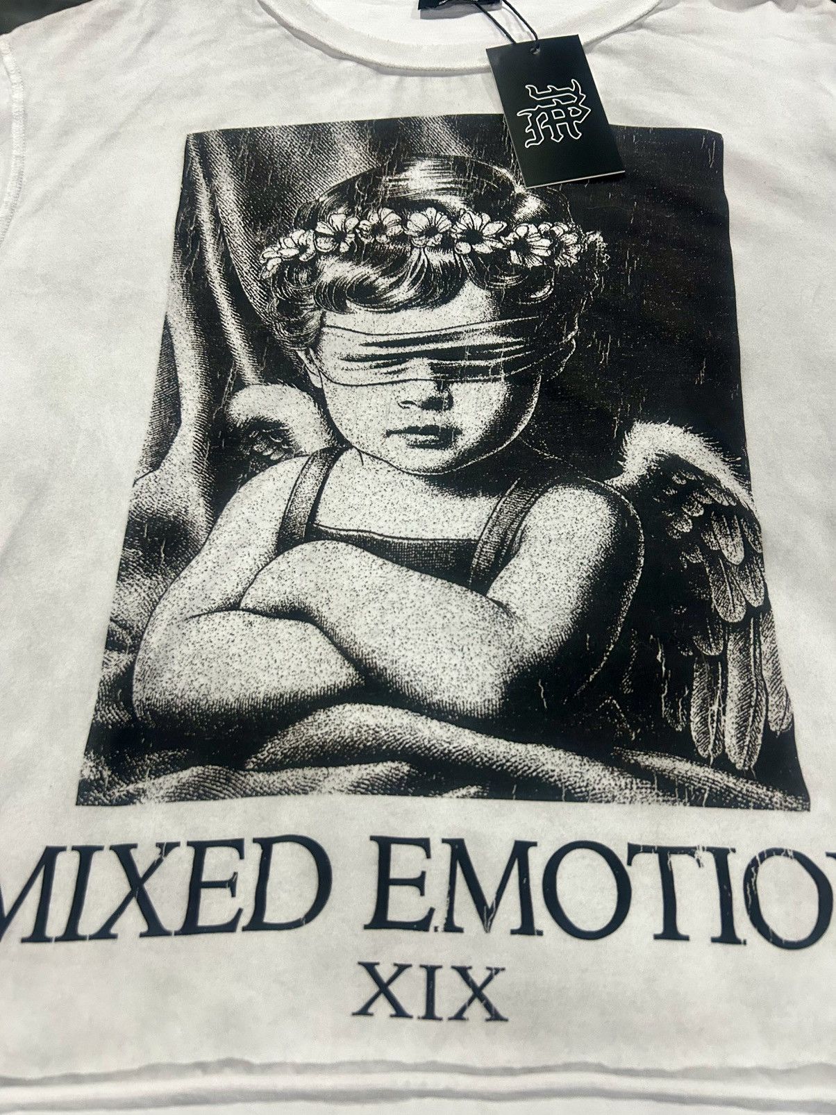 Other Mixed Emotion - "XIX" Blindfolded Angel Graphic Tee - White Size US L / EU 52-54 / 3 - 2 Thumbnail