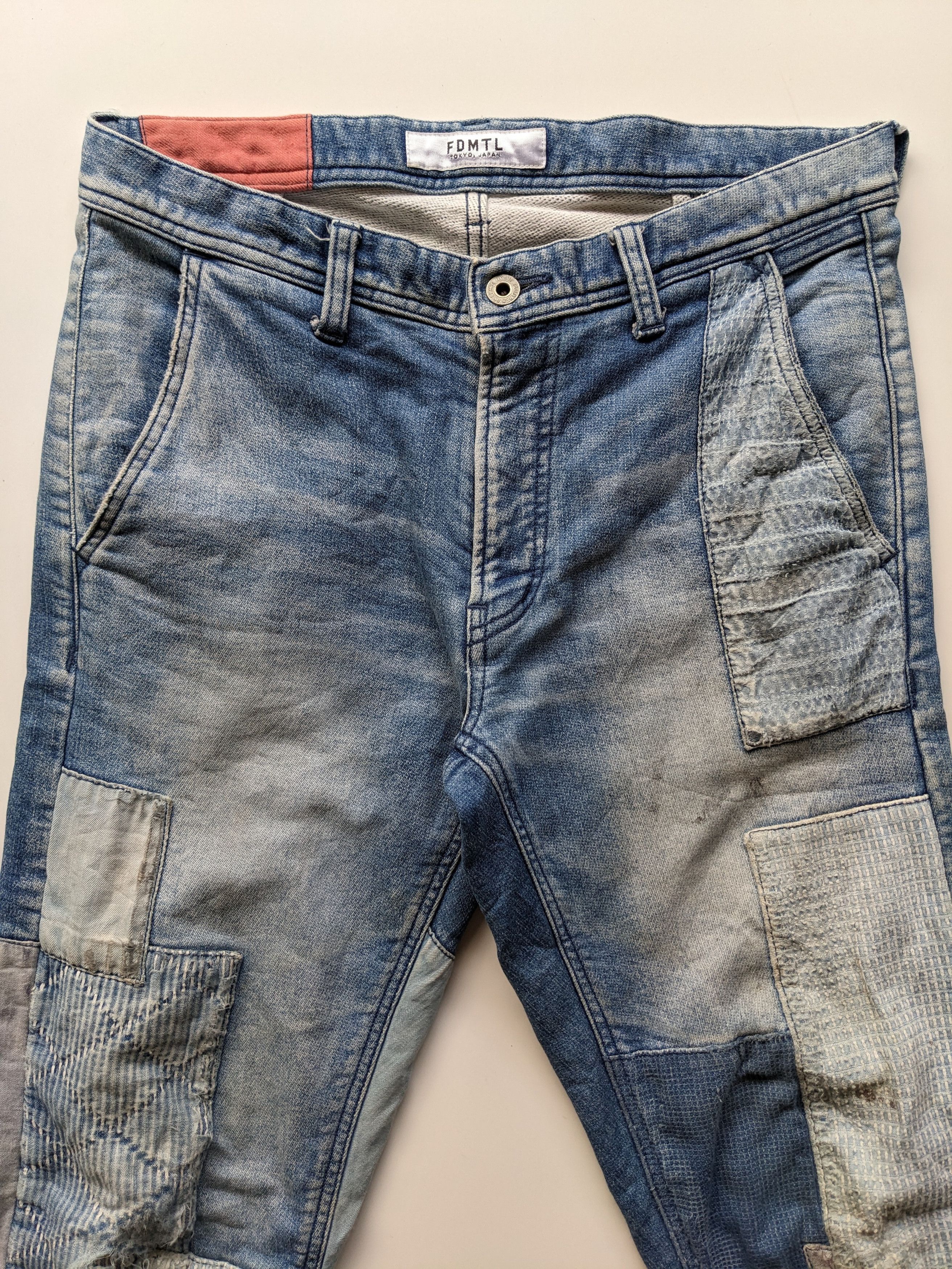 FDMTL FDMTL boro patchwork sashiko cropped jeans Size US 31 - 3 Thumbnail