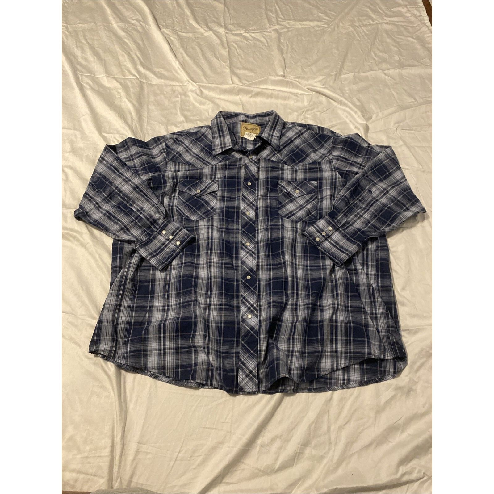 Wrangler Wrangler Western Shirt Men 3X Blue Plaid Pearl Snap plaid Size US XXL / EU 58 / 5 - 1 Thumbnail