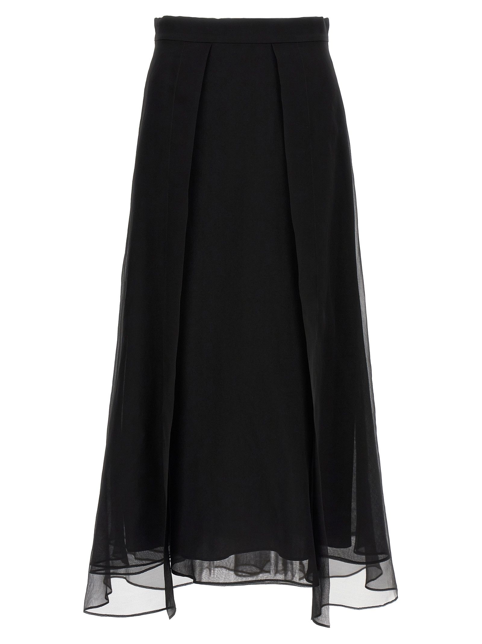スカート Brunello Cucinelli 'Paneled Circle' Skirt Paneled Circle skirt for Woman in Black | Brunello Cucinelli