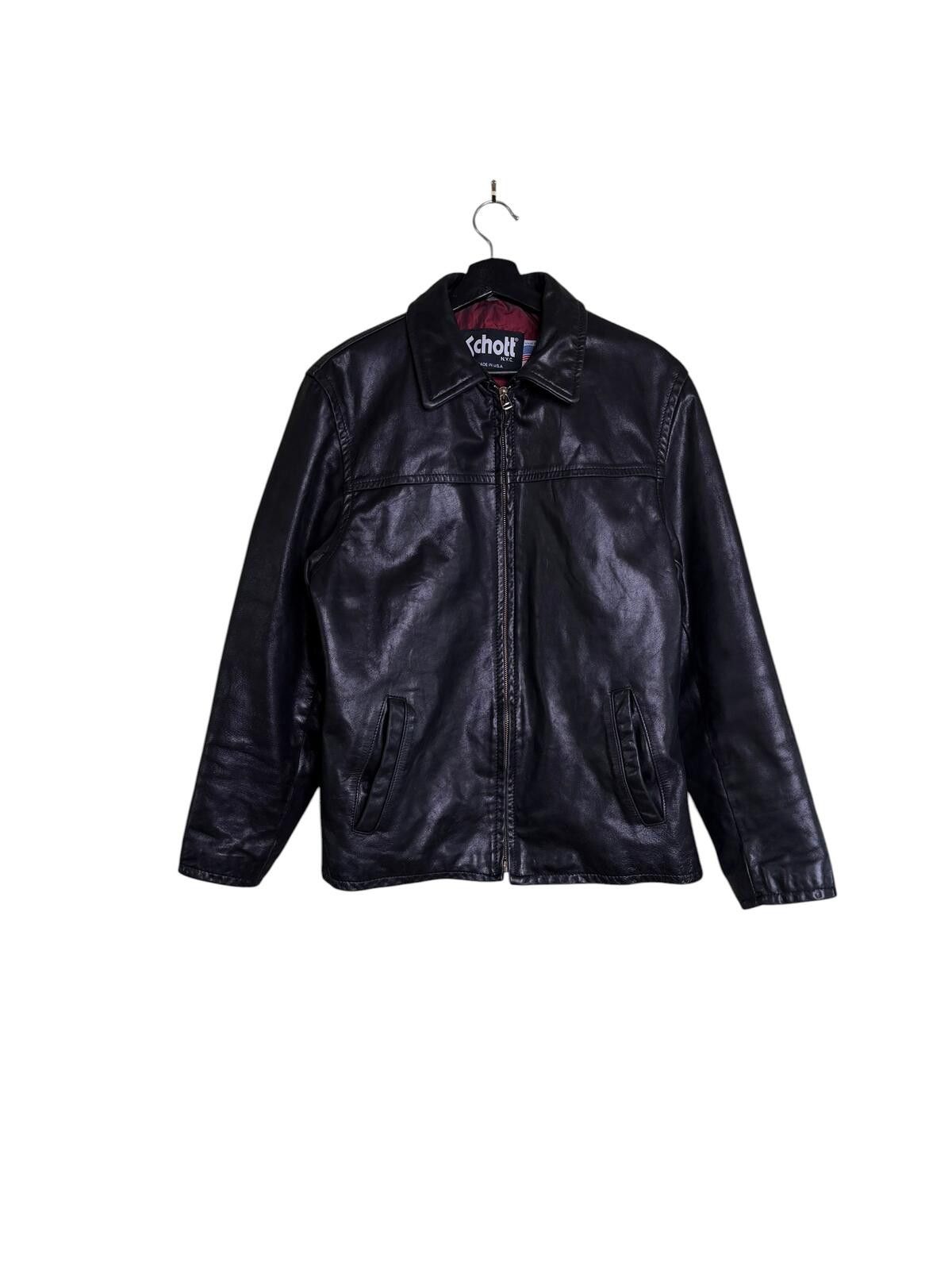 Schott Vintage Schott 685 Leather Car Coat Jacket Black USA Sz 40