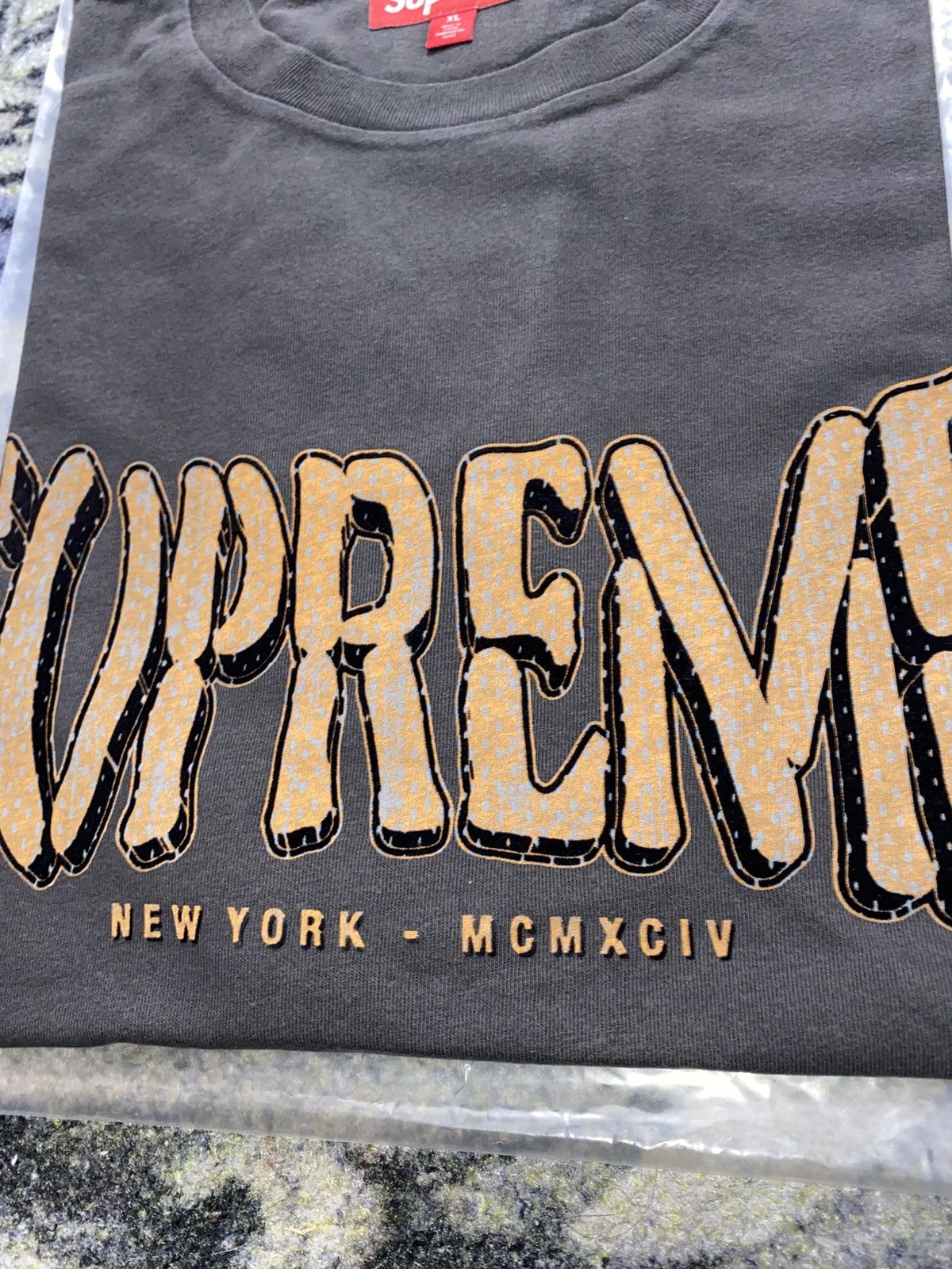 Supreme Supreme Flocked Washed S/S Top T-Shirt | Grailed