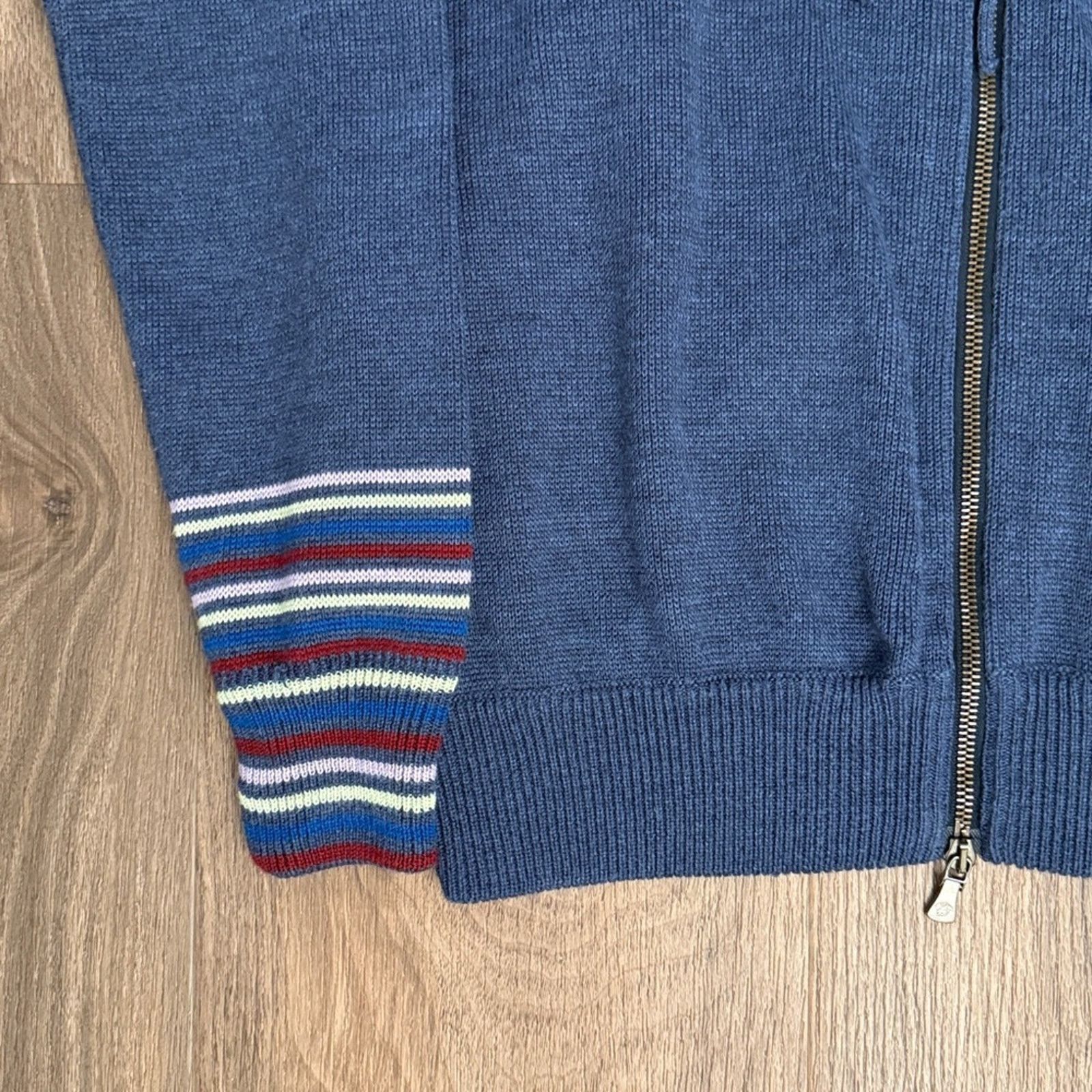 Versace Versace men’s blue zip front hooded wool blend swtr size lg Size US L / EU 52-54 / 3 - 8 Thumbnail