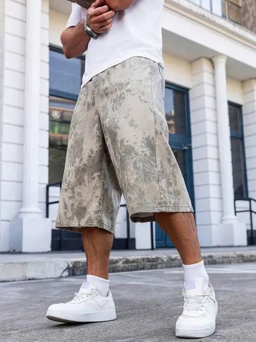 Japanese Brand × Vintage Tie Dye Loose Y2k Shorts Jorts Denim Size US 36 / EU 52 - 4 Thumbnail