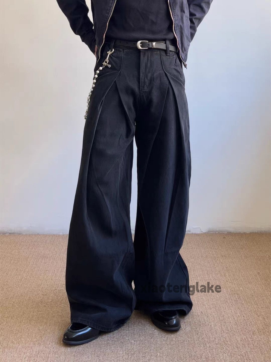 Jean Custom washed faded cleanfit yuppie y2k pleated jeans Size US 30 / EU 46 - 1 Thumbnail