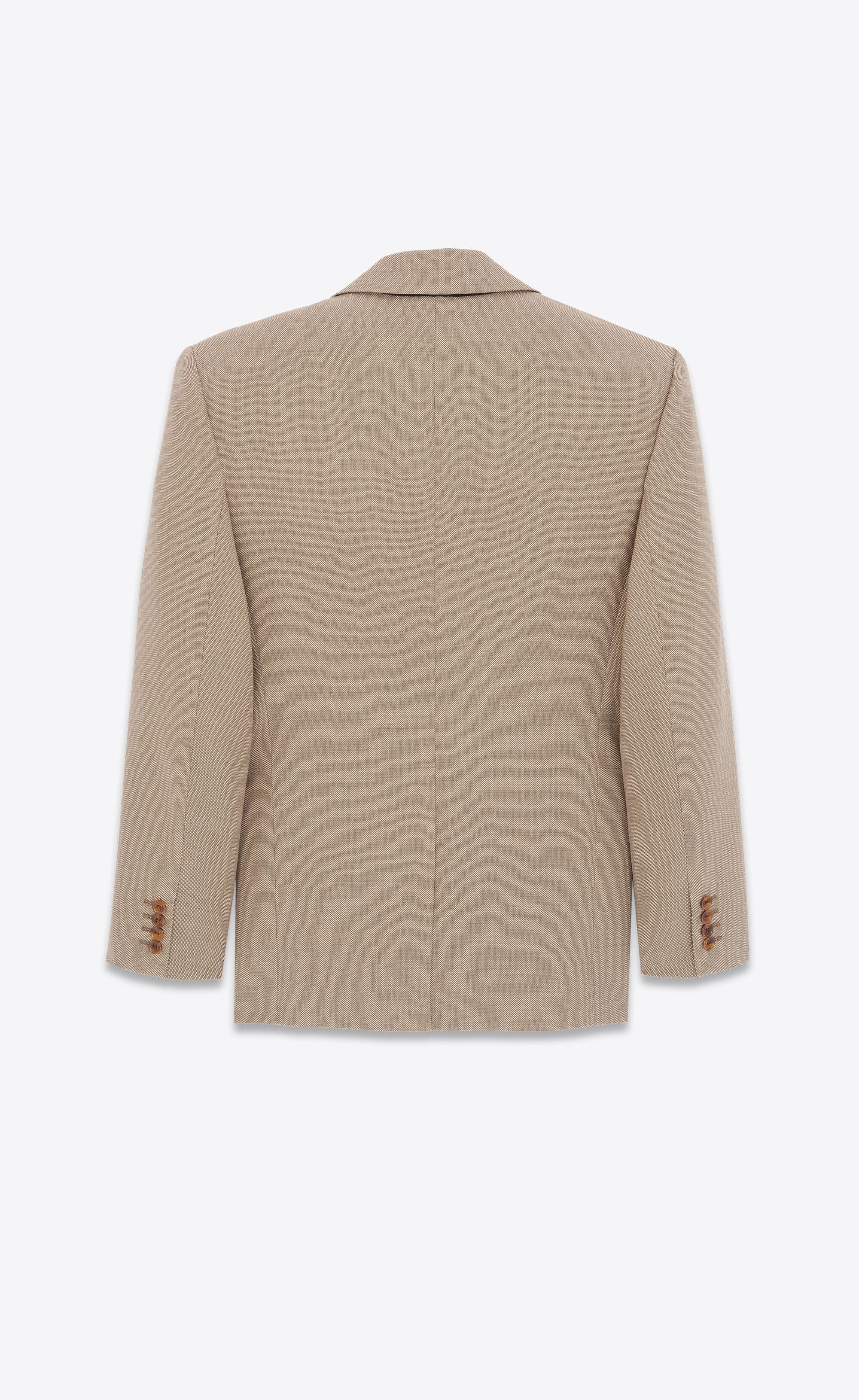 Saint Laurent Paris oc11z0126 774995 Oversized Jacket in Wool in Beige Size US M / EU 48-50 / 2 - 3 Thumbnail