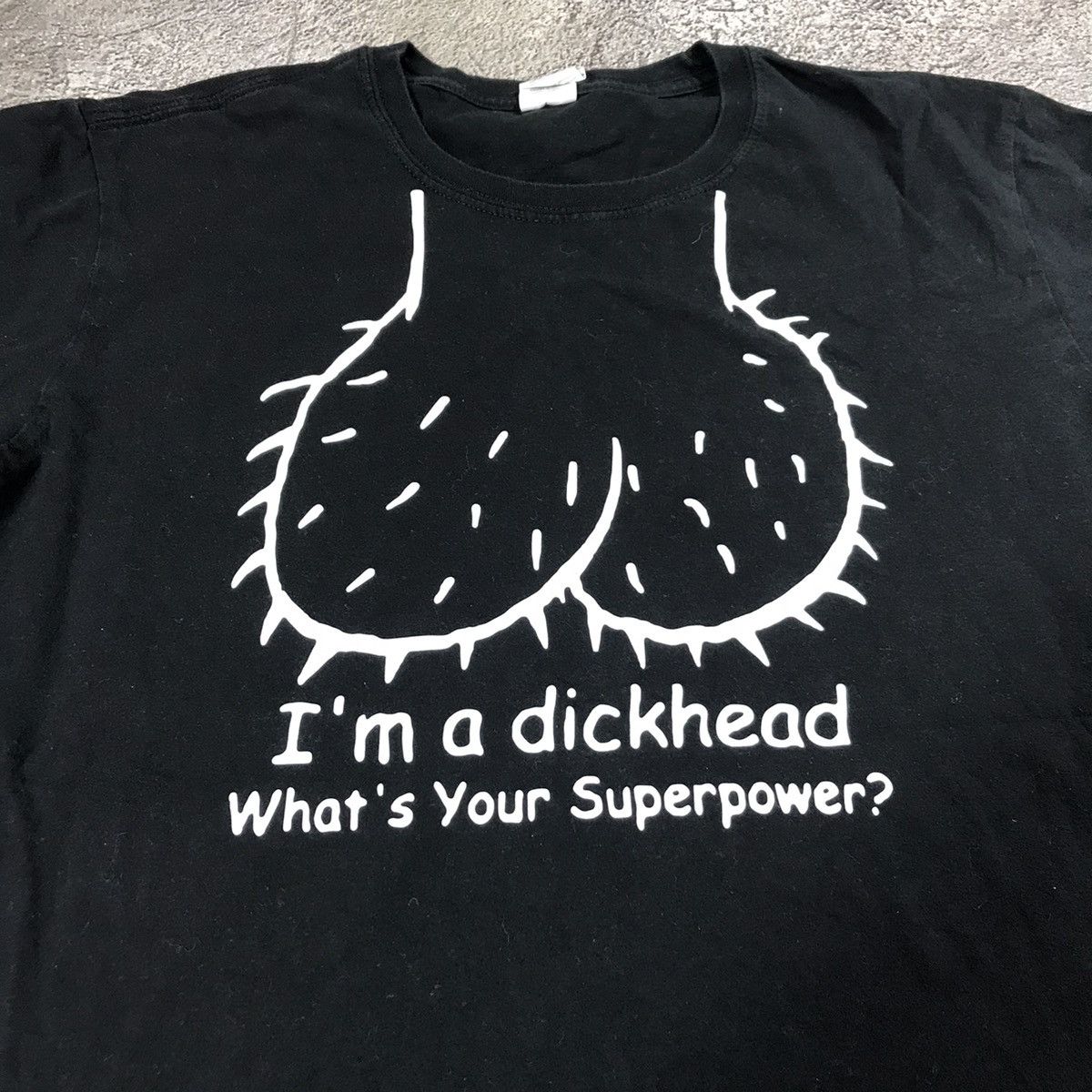 Vintage Vintage Y2K Graphic Tee Funny Dickhead Superpower Punk Skate Size US L / EU 52-54 / 3 - 1 Thumbnail