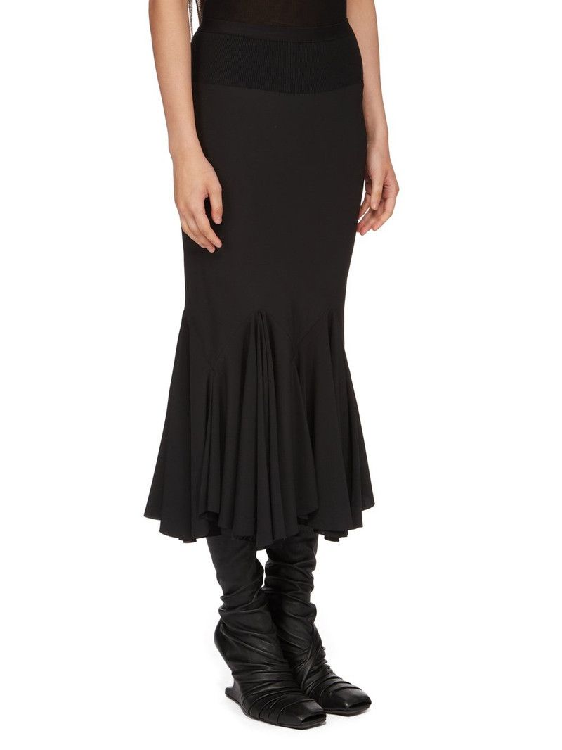 Rick Owens o1y0126 Midi Skirt in Dark Brown/Black Size 27" / US 4 / IT 40 - 2 Thumbnail