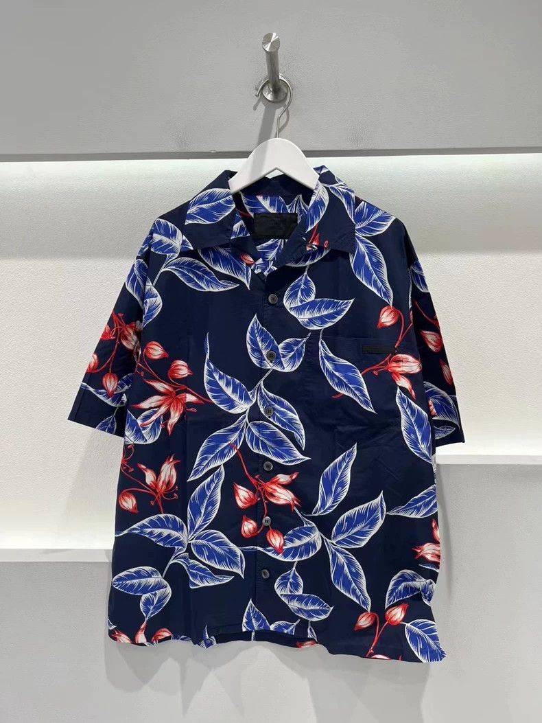 Prada Leaf short-sleeved shirt 2501-Nextarrow