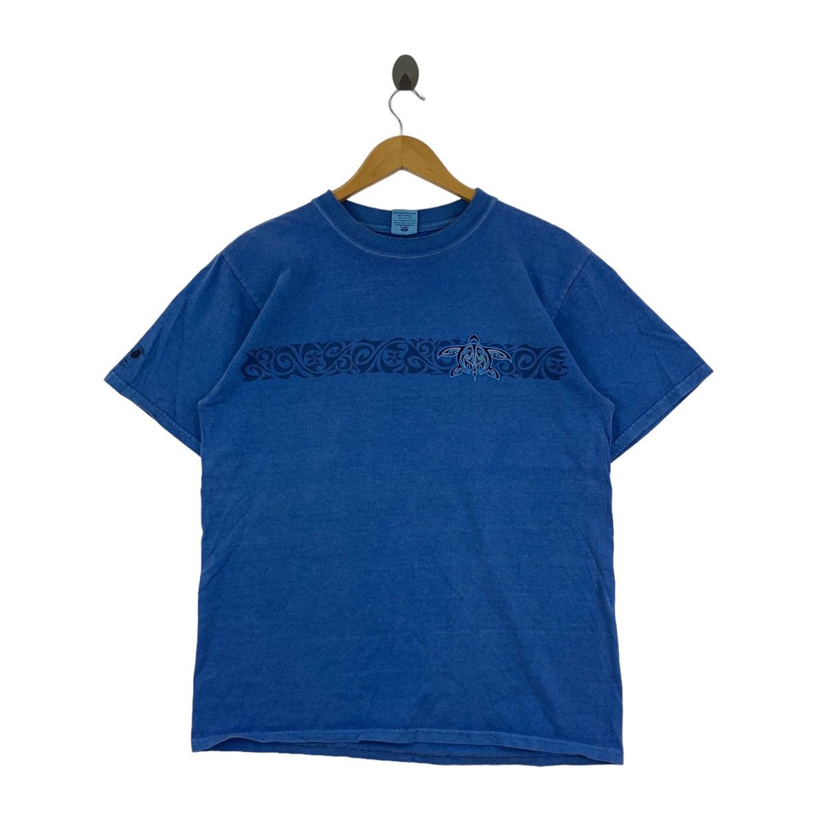 Vintage CRAZY SHIRTS HAWAII Blue Honu Dyed Tee Shirt