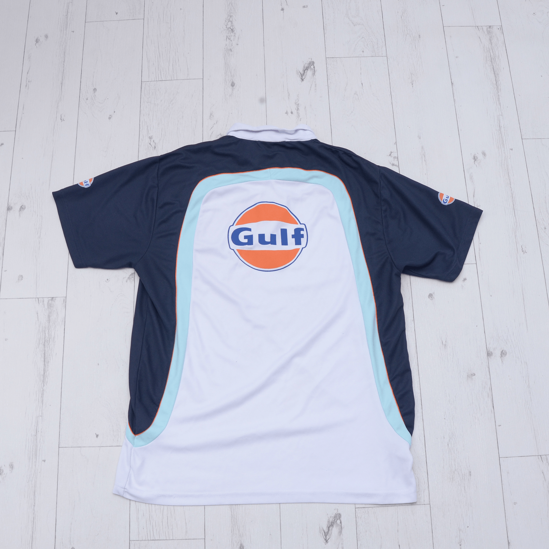 Vintage Aston Martin Racing Team Polo T-Shirt Gulf Rare Vintage XL-L Size US XL / EU 56 / 4 - 2 Thumbnail