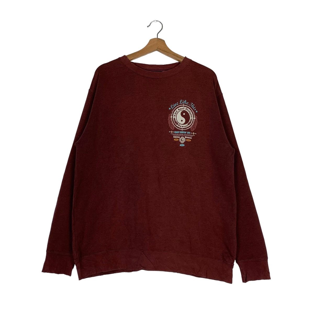 Japanese Brand T&C SURF DESIGNS Hawaii Big Logo Sweatshirts #0569-C26 Size US L / EU 52-54 / 3 - 3 Thumbnail