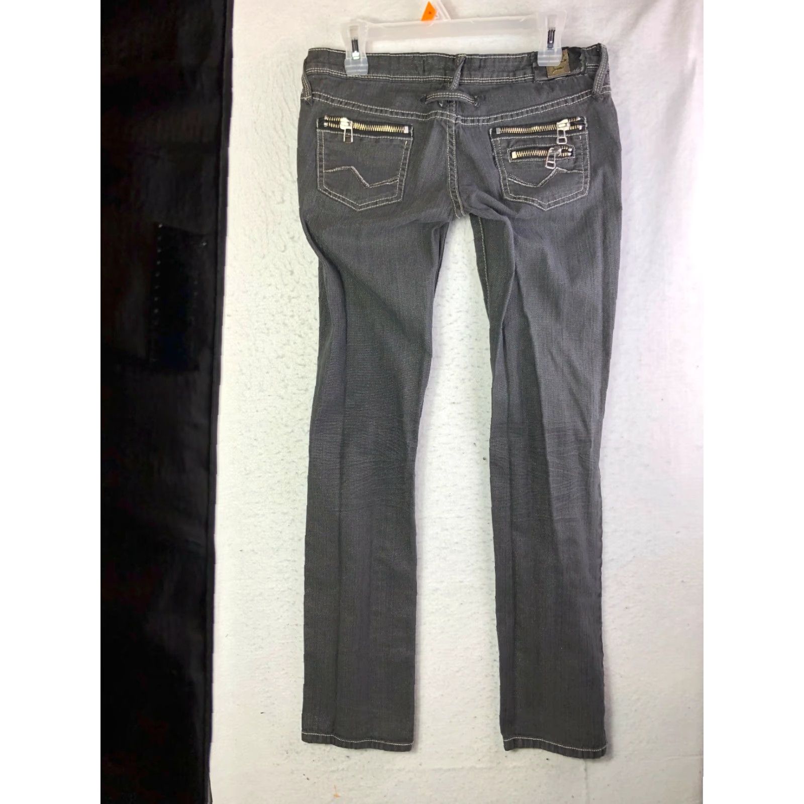 Vintage Lu Lu Jeans Low Rise Juniors Size 42 Black Denim Jeans Women Skinny Regular Rise 6.5-8.5 In Zip Cotton Denim Black Vintage: No Size 28" / US 6 / IT 42 - 5 Thumbnail