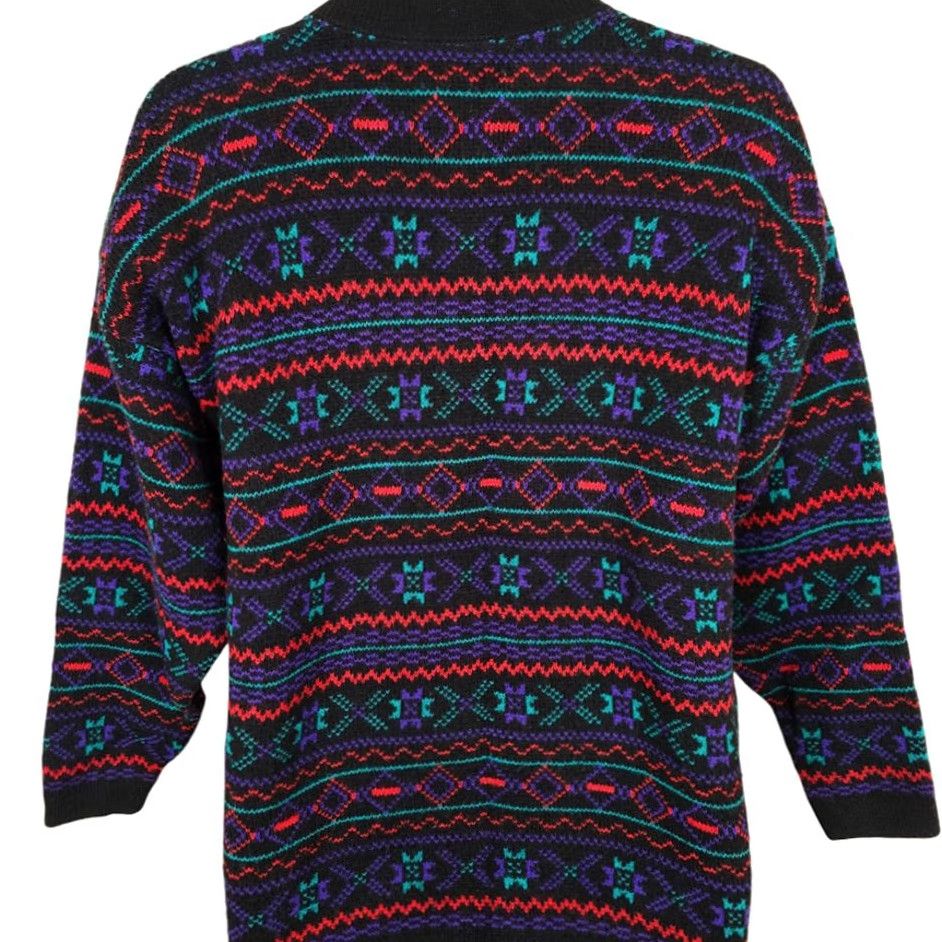 Vintage VINTAGE Woolrich Sweater Womens Size Large 90s Black Purple Southwestern Geometric Knit Pullover Wool Blend Crew Neck Long Sleeve Women's Size L / US 10 / IT 46 - 4 Thumbnail