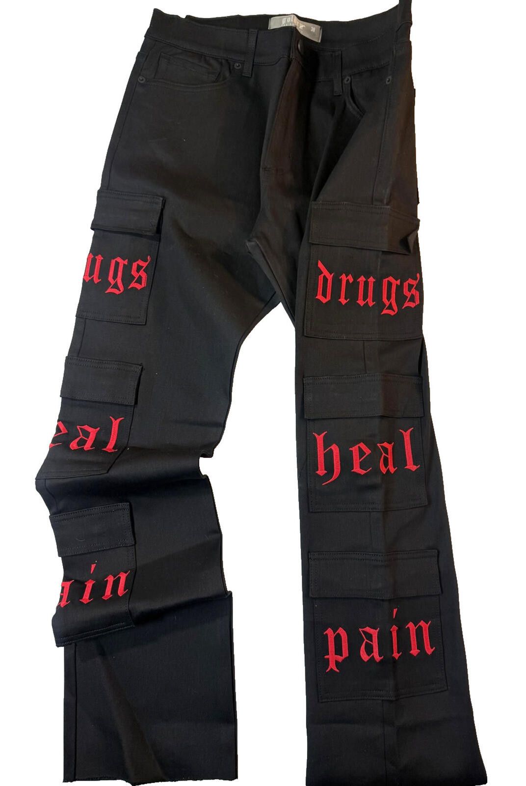 Golden Goose Golden Cargo Jeans Mens 38 Gothic Dr$gs Heal Pain Streetwear Size US L / EU 52-54 / 3 - 2 Thumbnail