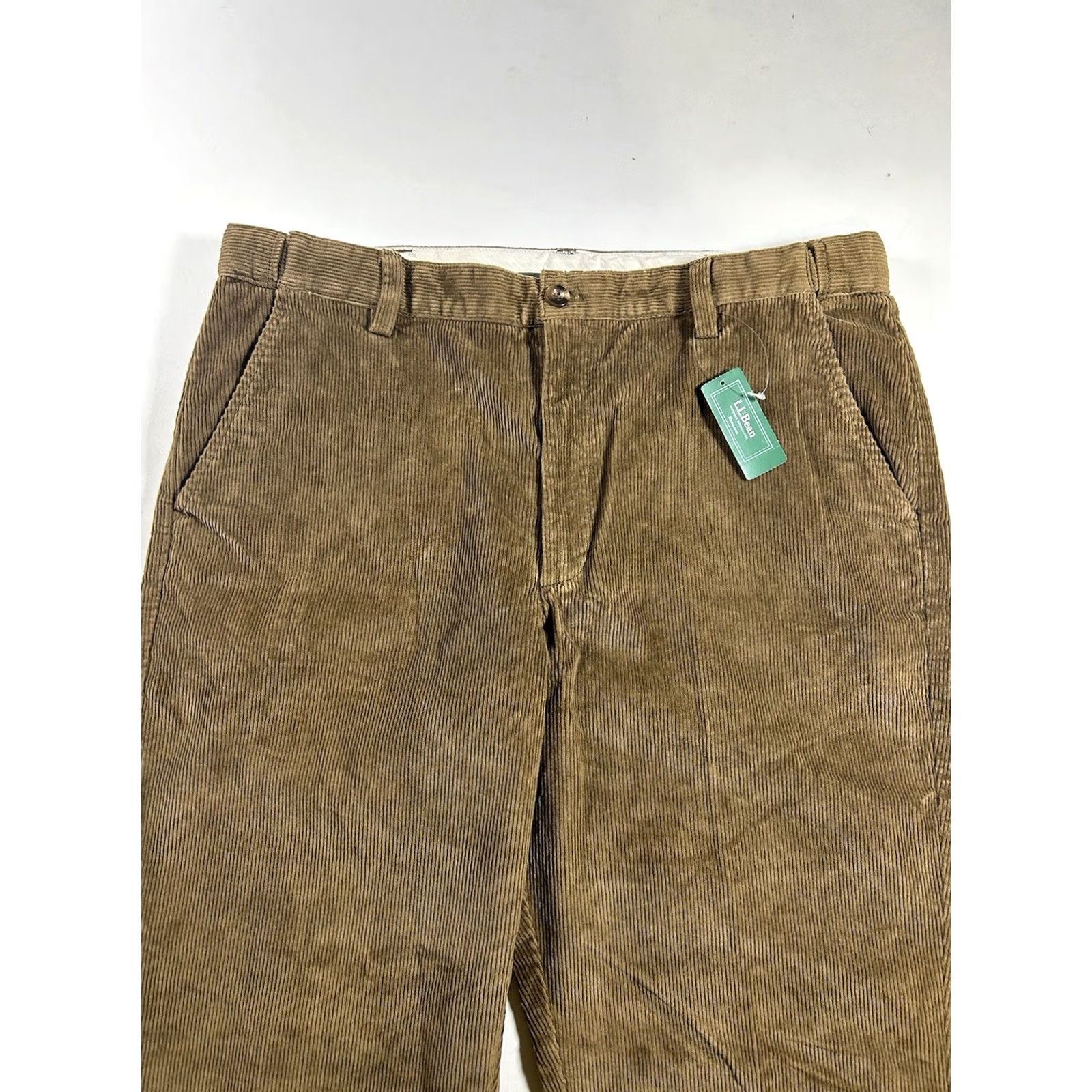 Vintage L.L. Bean Men's Corduroy Pants 38x29 Brown Khaki Comfort Waist Casual Straight Leg Regular Fit Flat Front NWT Size US 38 / EU 54 - 5 Thumbnail
