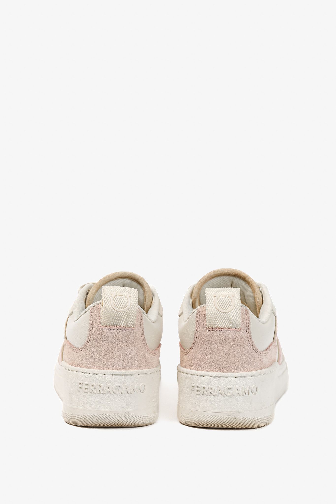 Salvatore Ferragamo Ferragamo Dania Cream Gancini Lace-Up Leather Sneakers Size US 5 / IT 35 - 3 Thumbnail