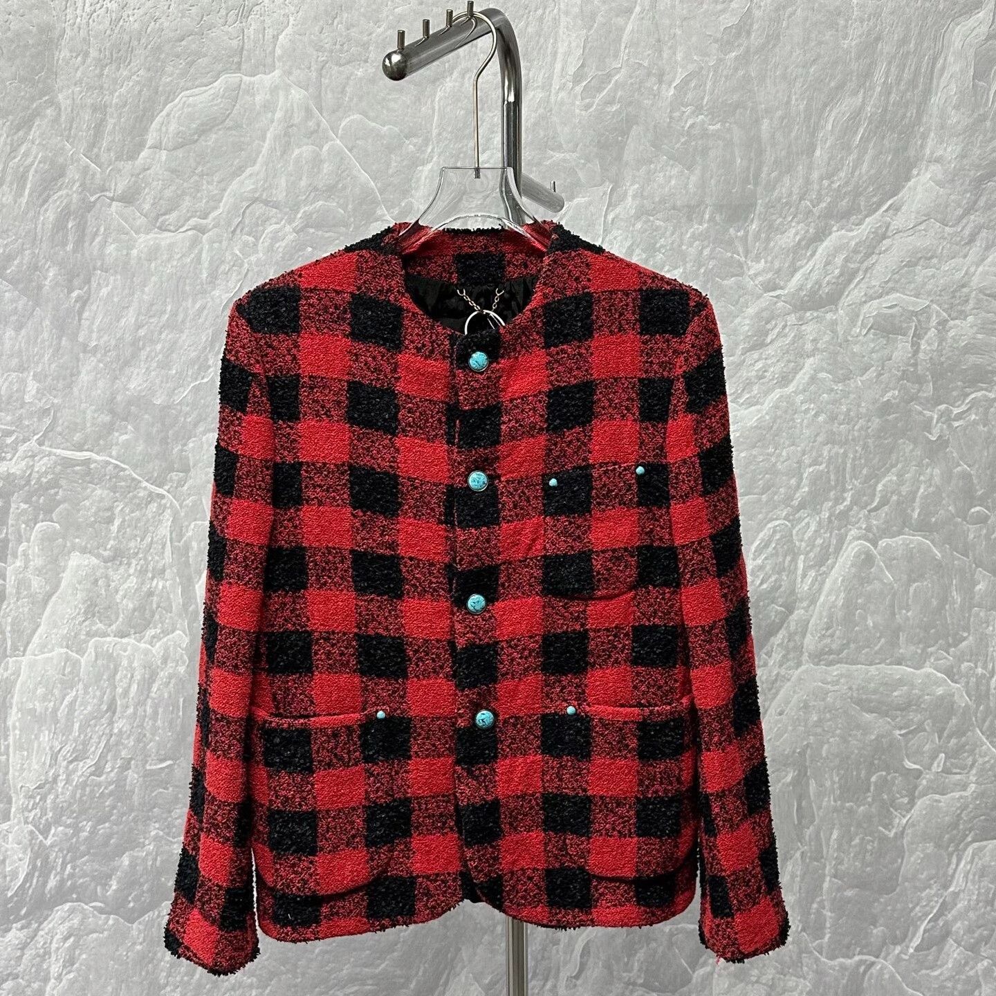 Louis Vuitton louis vuitton red and black checked coat Size US L / EU 52-54 / 3 - 1 Thumbnail