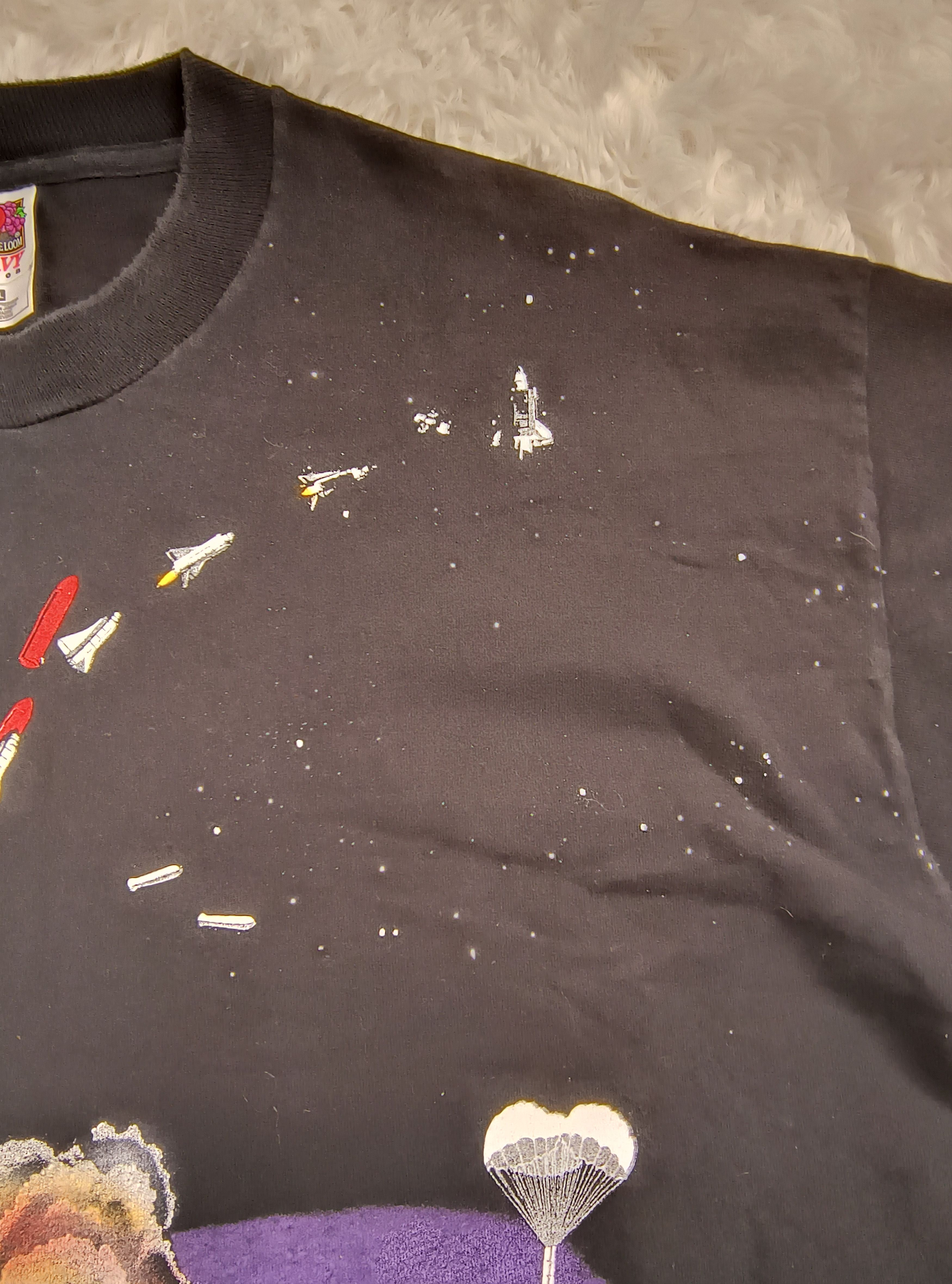 Fruit Of The Loom Vintage spaceship travel print 90s tee Size US XXL / EU 58 / 5 - 3 Thumbnail