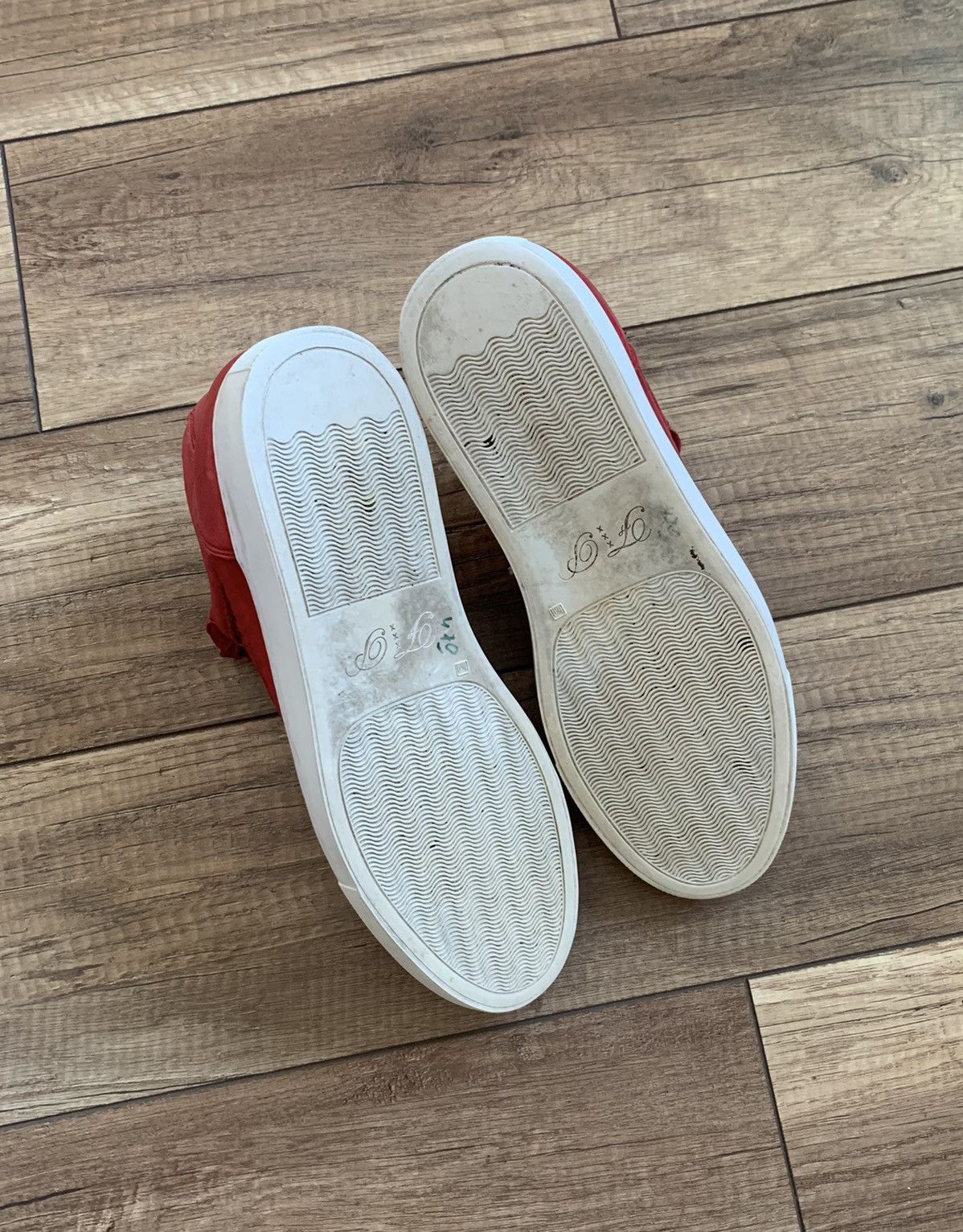 Filling Pieces Filling Pieces High Mid Top Red Leather Sneakers Shoes Size US 9.5 / EU 42-43 - 11 Thumbnail