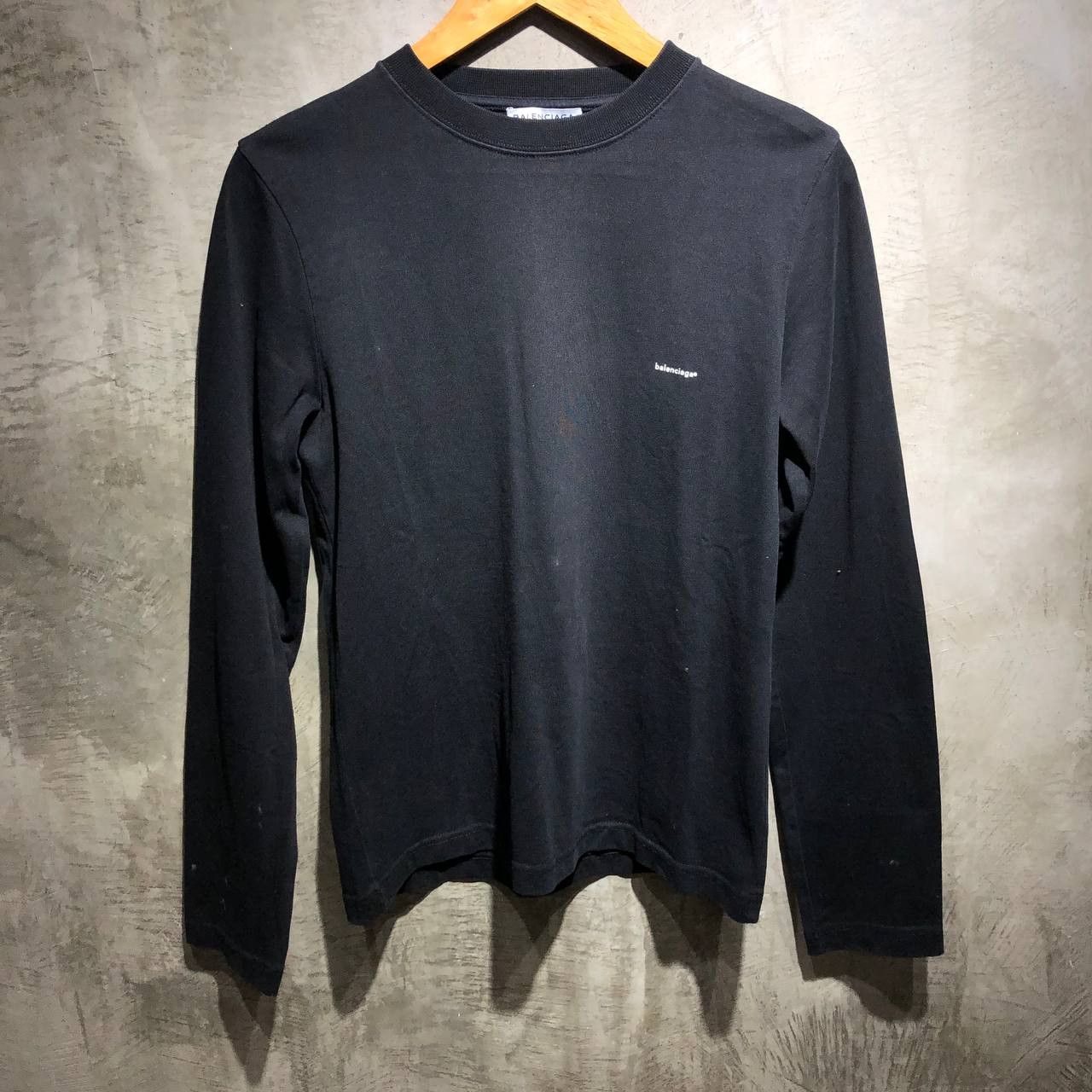 Image of Balenciaga Small Copyright Logo Long Sleeves Shirt in Black, Men's (Size XS)