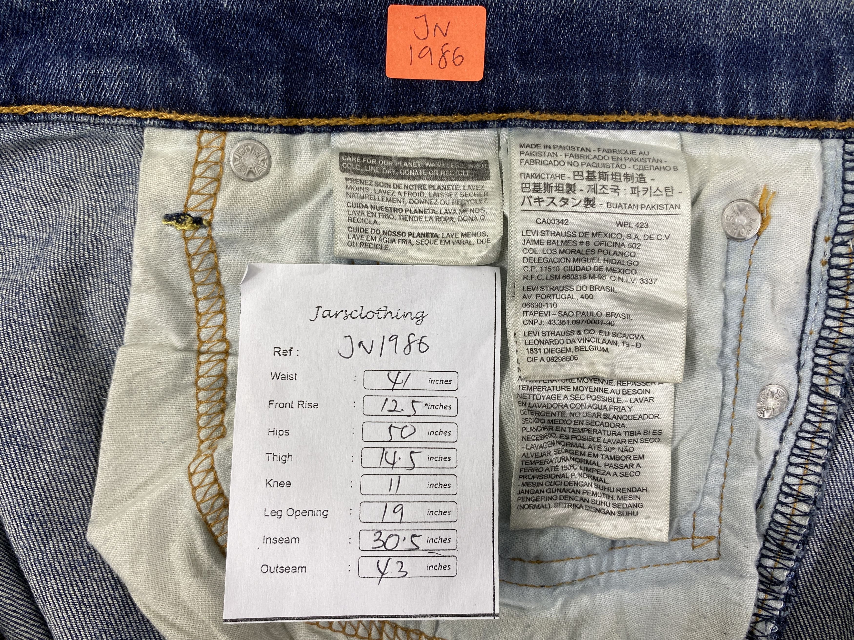 Levi's Distressed Blue Vintage Levi's 514 41x30.5 Denim -JN1986 Size US 41 - 8 Thumbnail