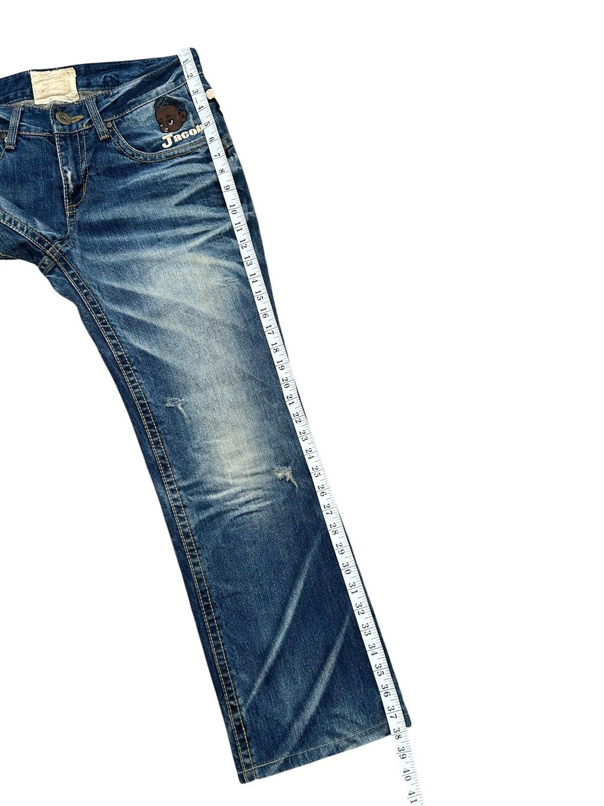 Kapital YOSHITOMO NARA LOLITA Exotic Vintage Distressed Denim Jeans Size US 33 - 23 Thumbnail