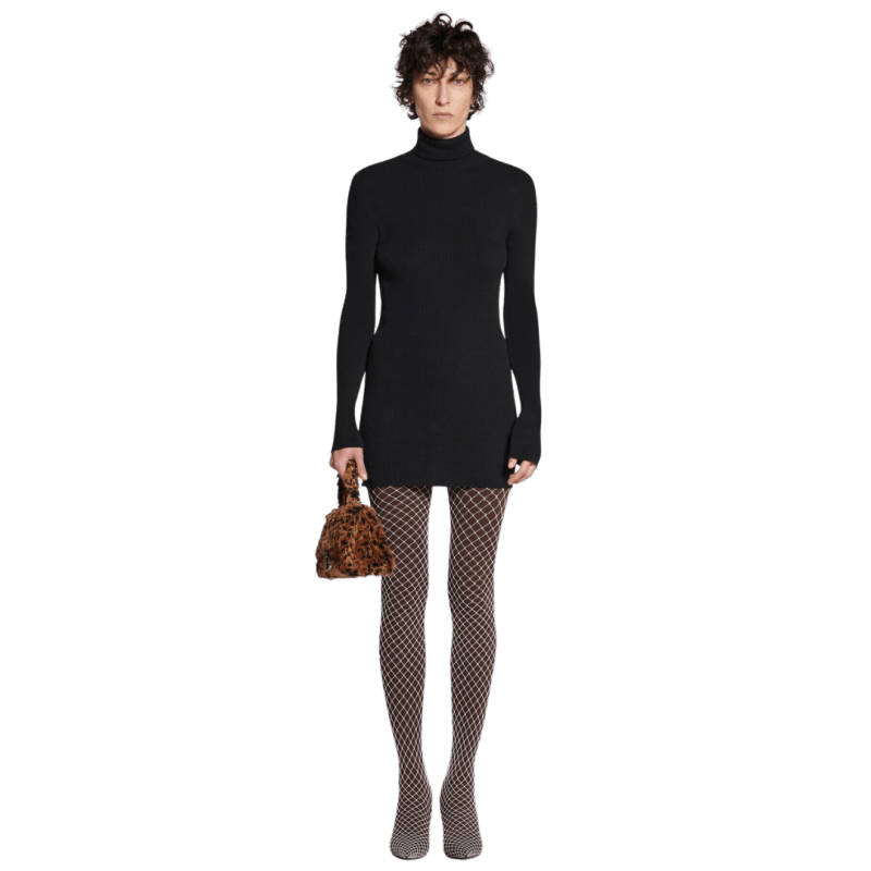 Balenciaga o1mt1gz0924 Seamless Fitted Sweater in Black Size S / US 4 / IT 40 - 5 Thumbnail