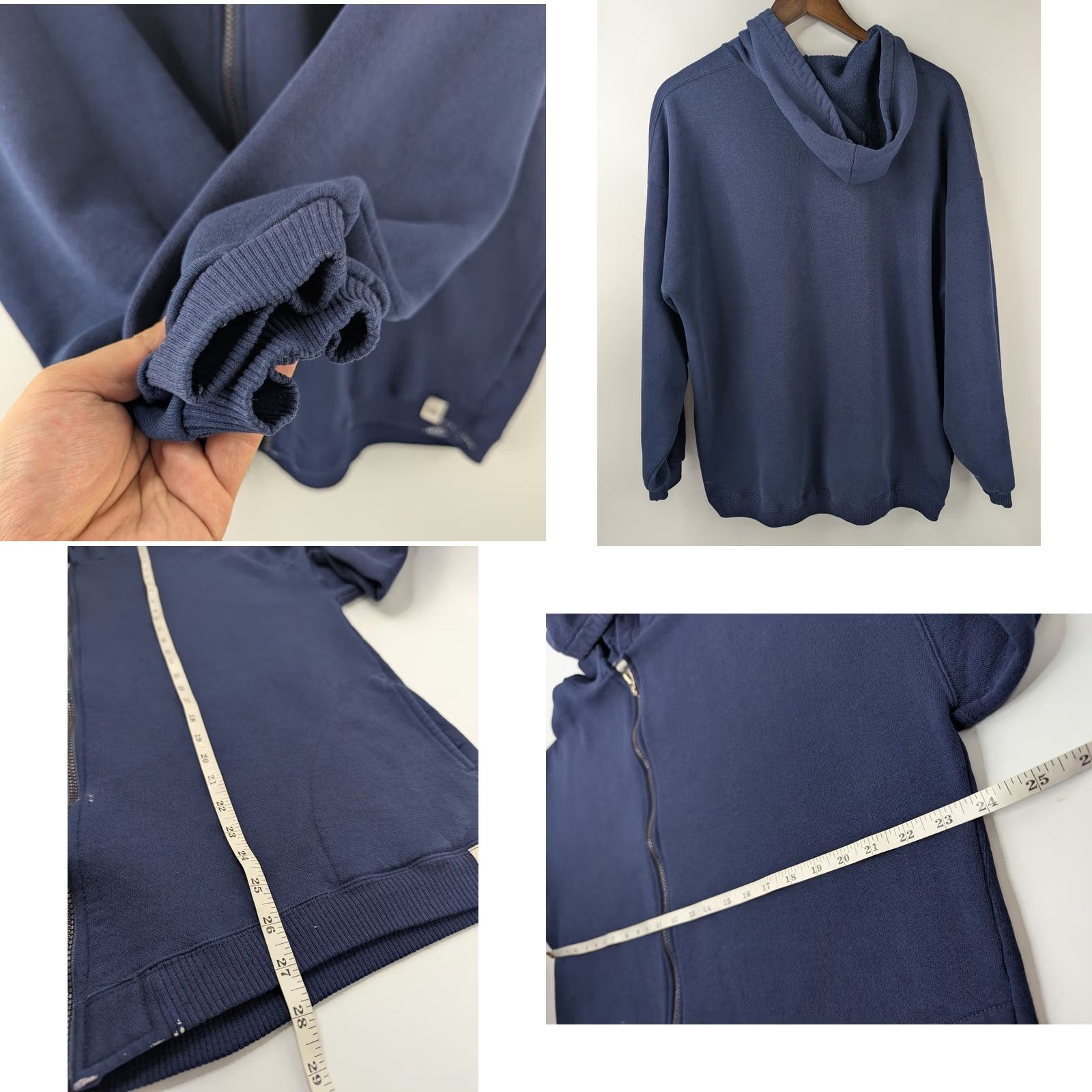 Russell Athletic VINTAGE Russell Athletic Hoodie Zip Up Navy Blue XL Unisex Adults 90s Pockets Size US XL / EU 56 / 4 - 8 Thumbnail