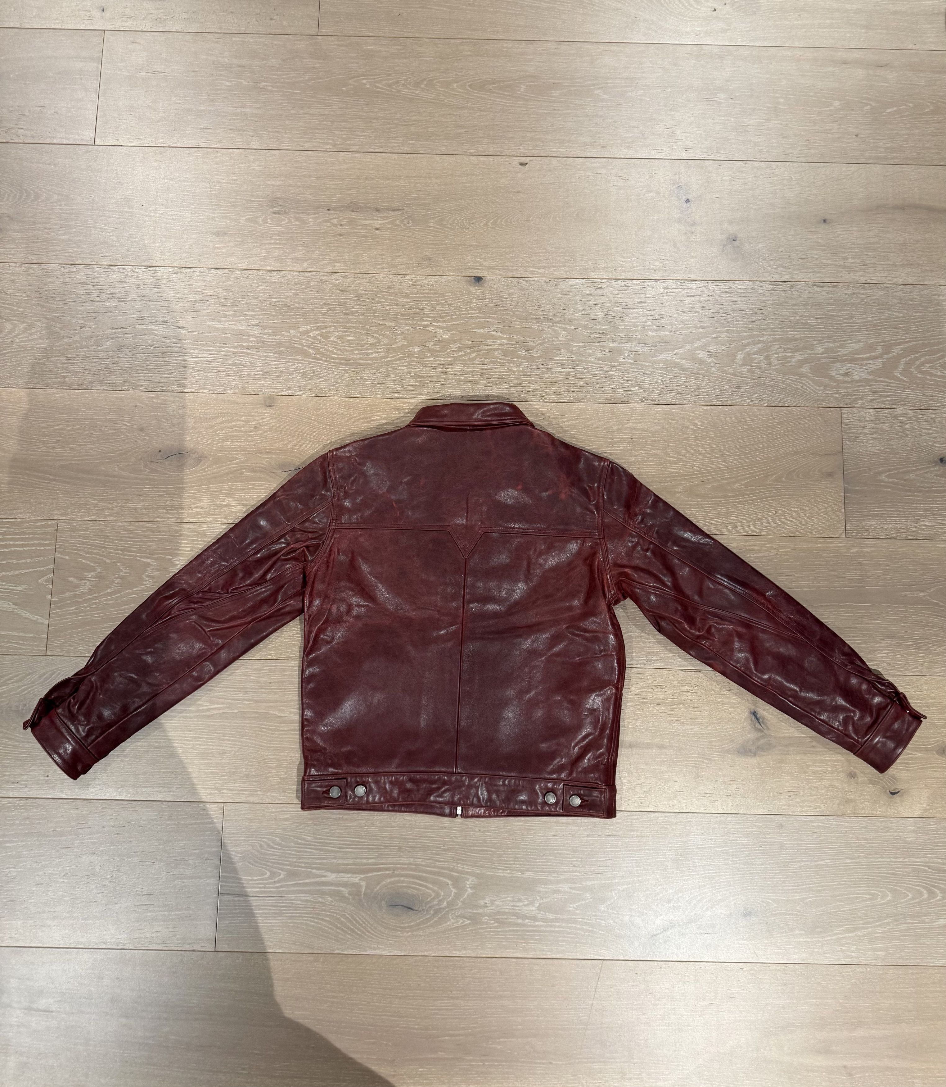 No Maintenance 💚 No Maintenance Double Rivet Leather Jacket Oxblood NEW Size US M / EU 48-50 / 2 - 8 Thumbnail