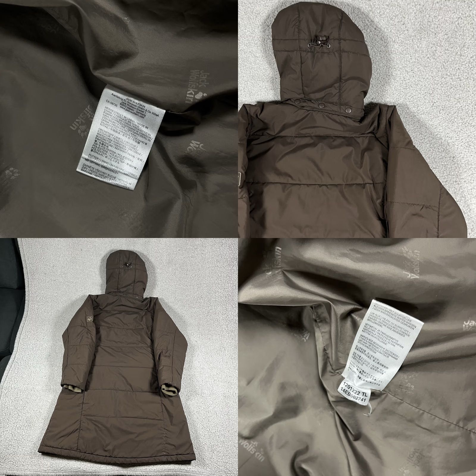Jack Wolfskin Jack Wolfskin Jacket Womens S Brown Puffer Long Hooded Insulated UK 10 Coat Size S / US 4 / IT 40 - 10 Thumbnail