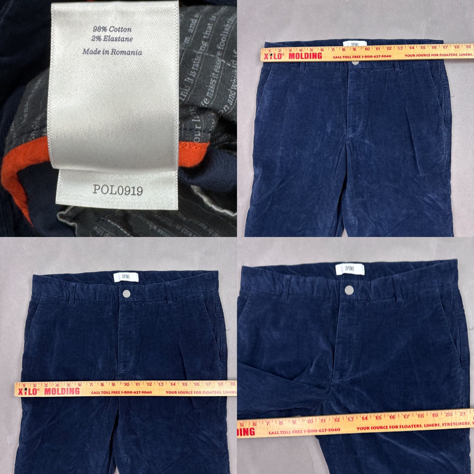 Vintage Spoke Pants Mens 33x30 Blue Corduroy Sharps Build A Office Work Stretch Dress Pants Size US 30 / EU 46 - 8 Thumbnail