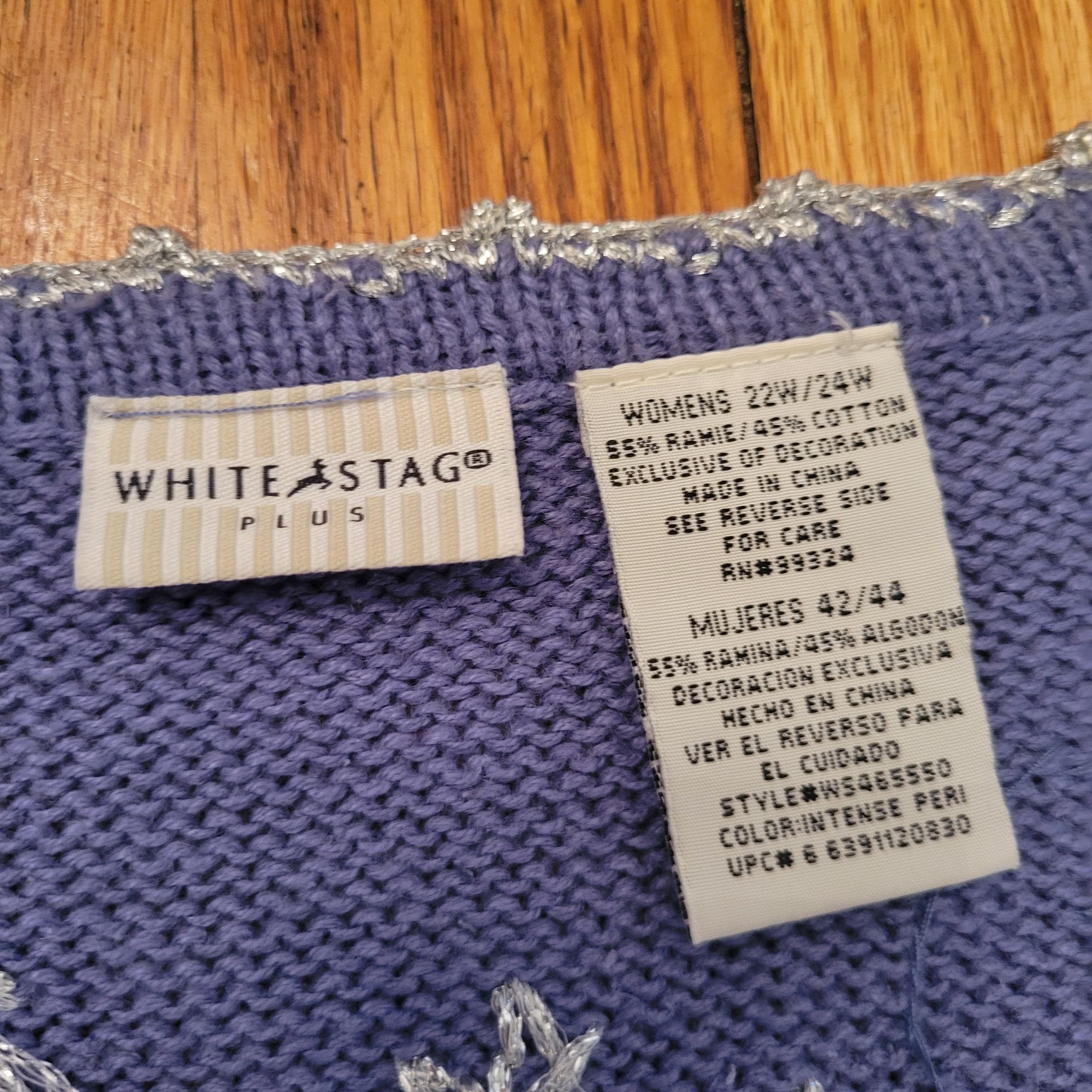 Other Vintage White Stag Plus Blue Snowflake Vest 22/24W Sequins B Size 3XL / US 20-22 - 2 Thumbnail